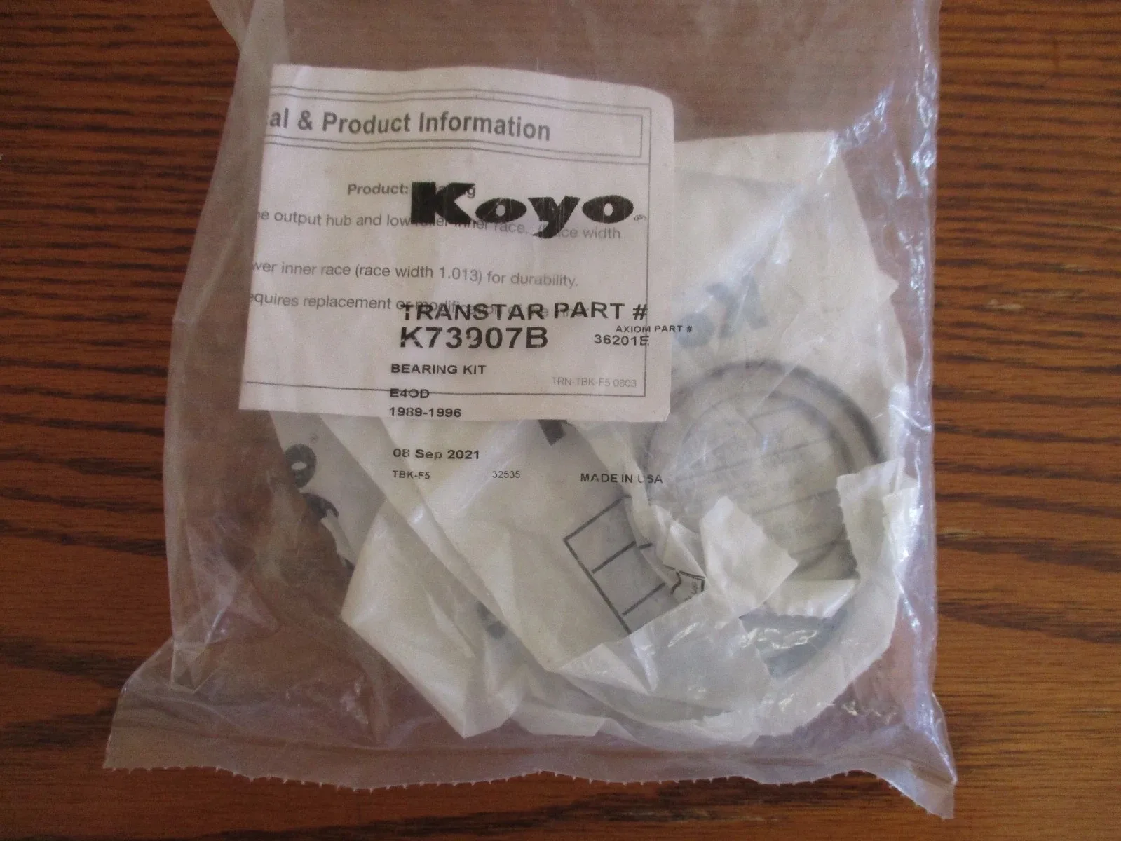 1989-1996 E4OD Bearing Kit (Koyo) TBK-F5