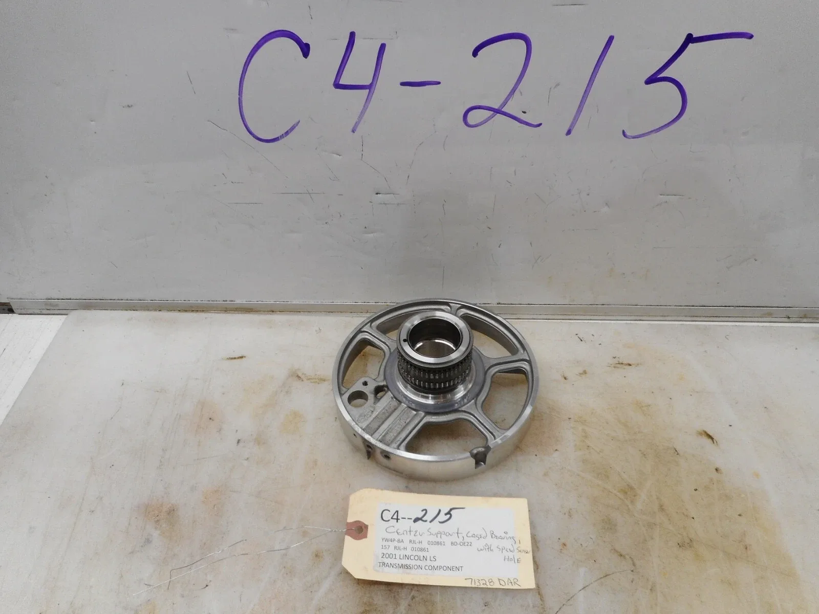 2001 Lincoln LS Center Support w/ Caged Bearings & Speed Sensor Hole - 71382DAR image 4