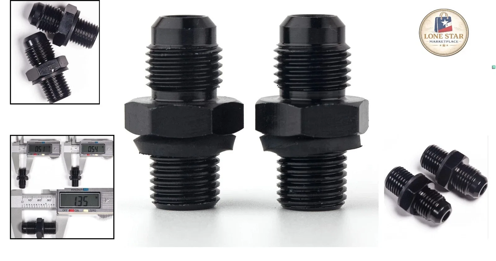 4L60E Aluminum Transmission Cooler Adapter Fittings 6 AN x 1/4 NPS - Pack of 2 image 2