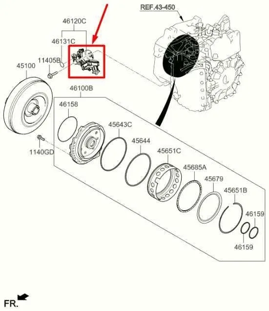 2020-2023 Hyundai Sonata SE 2.5L FWD Automatic Transmission Oil Pump 46110-2F600 image 2