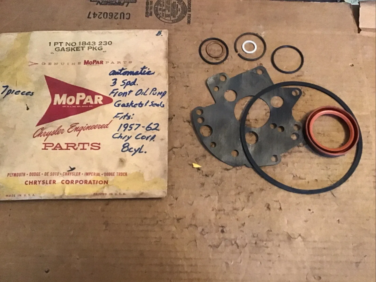 1957-1962 Chrysler Front Oil Pump Gasket & Seal Kit (8-cyl, 3-Speed)