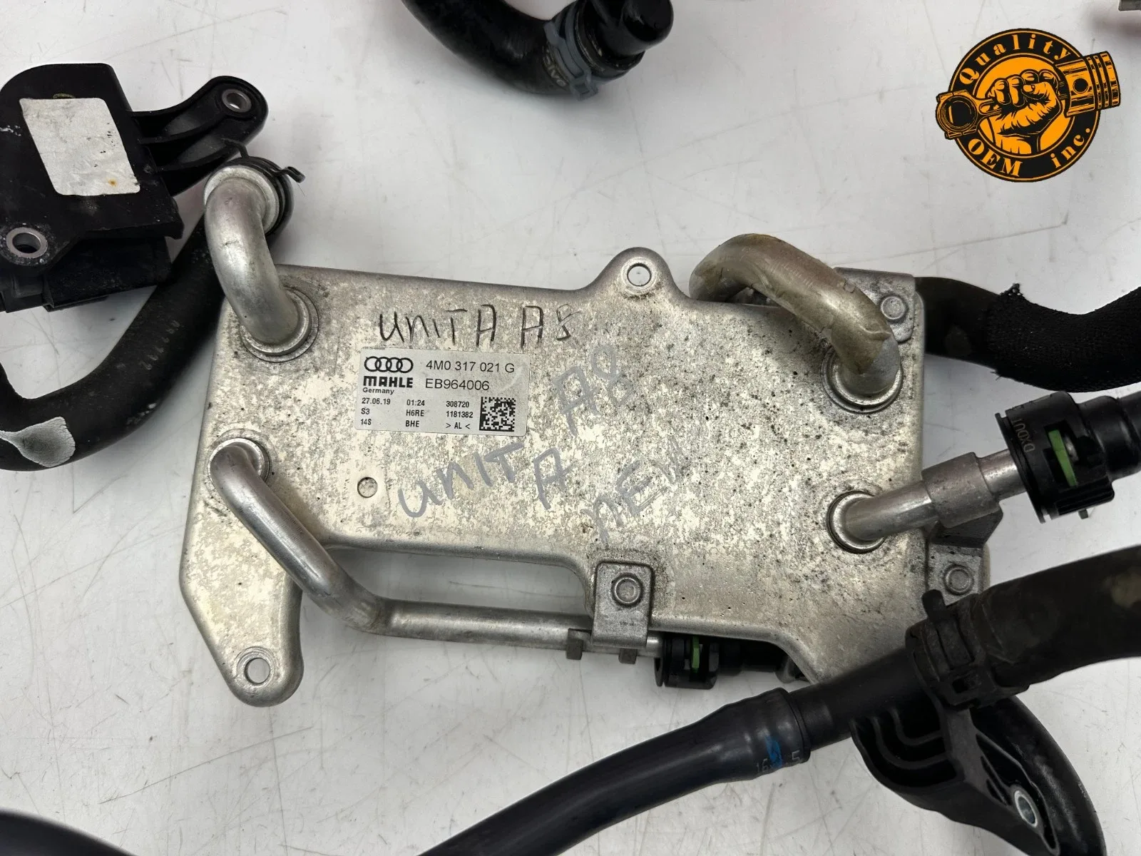 2019-2021 Audi A8/A8L 4.0 Transmission Oil Cooler w/ Hoses & Water Pump image 3