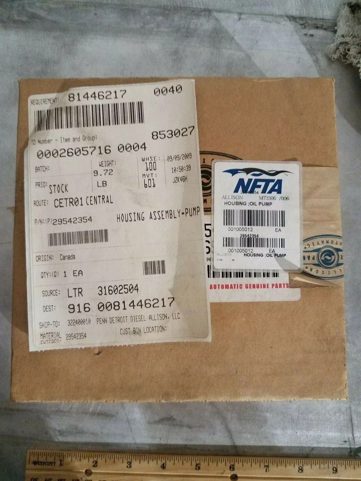 Allison Oil Pump Housing 29542354