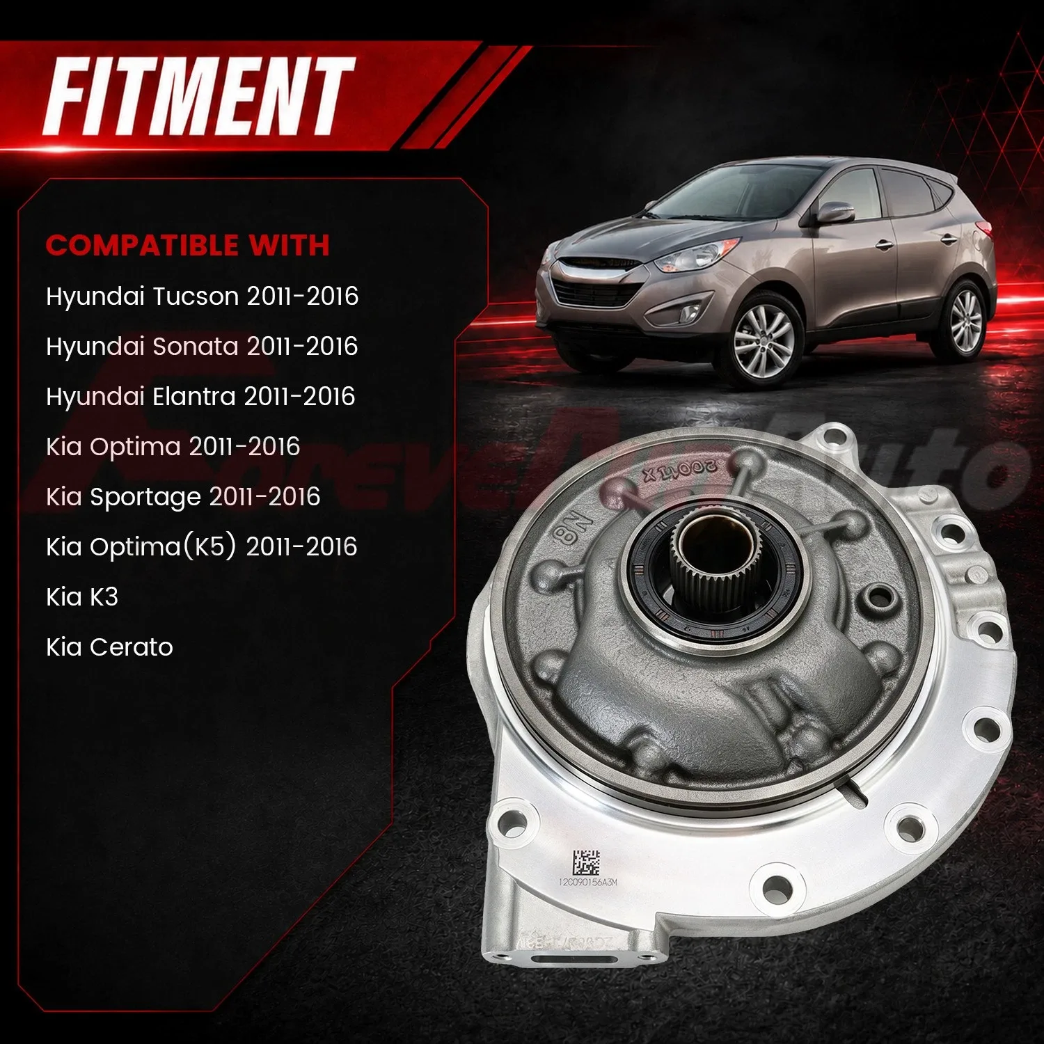 2011-2016 Hyundai / Kia Transmission Oil Pump A6MF1 A6MF2 46100-3B660 (MPN 988528) image 3