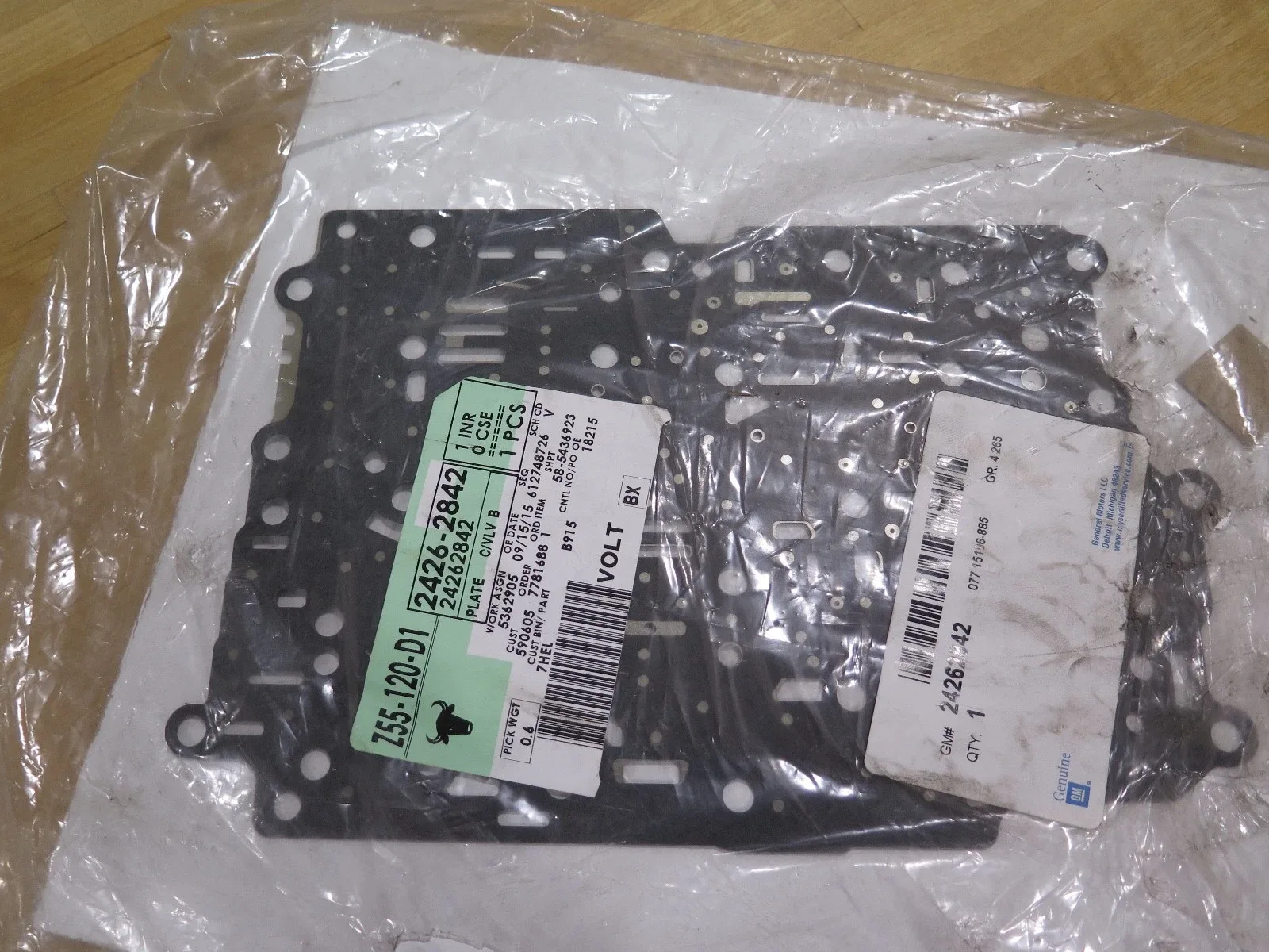 2012-2014 Chevrolet Volt Transmission Valve Body Plate 24262842 image 2