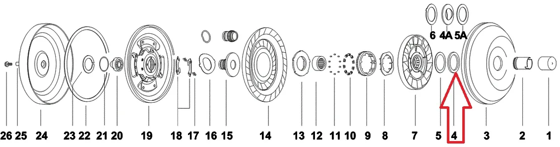 Koyo Torque Converter Bearing SW-2-12T for GM TH-250C/TH-350C/TH-700-R4/4L60-E (298mm Lockup)