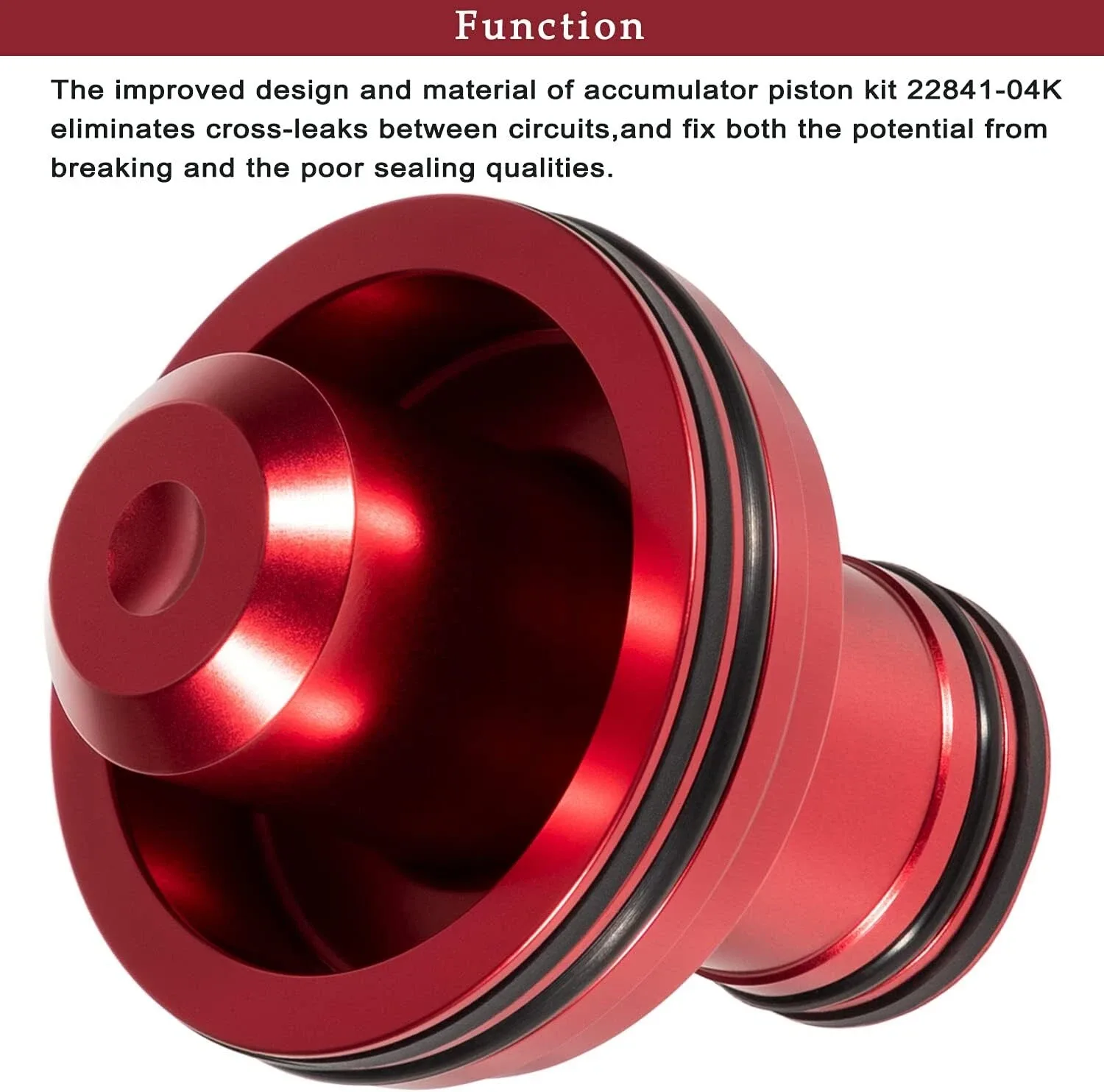 Chrysler 727 Accumulator Piston Kit 22841-04K - Red Anodized Aluminum image 3