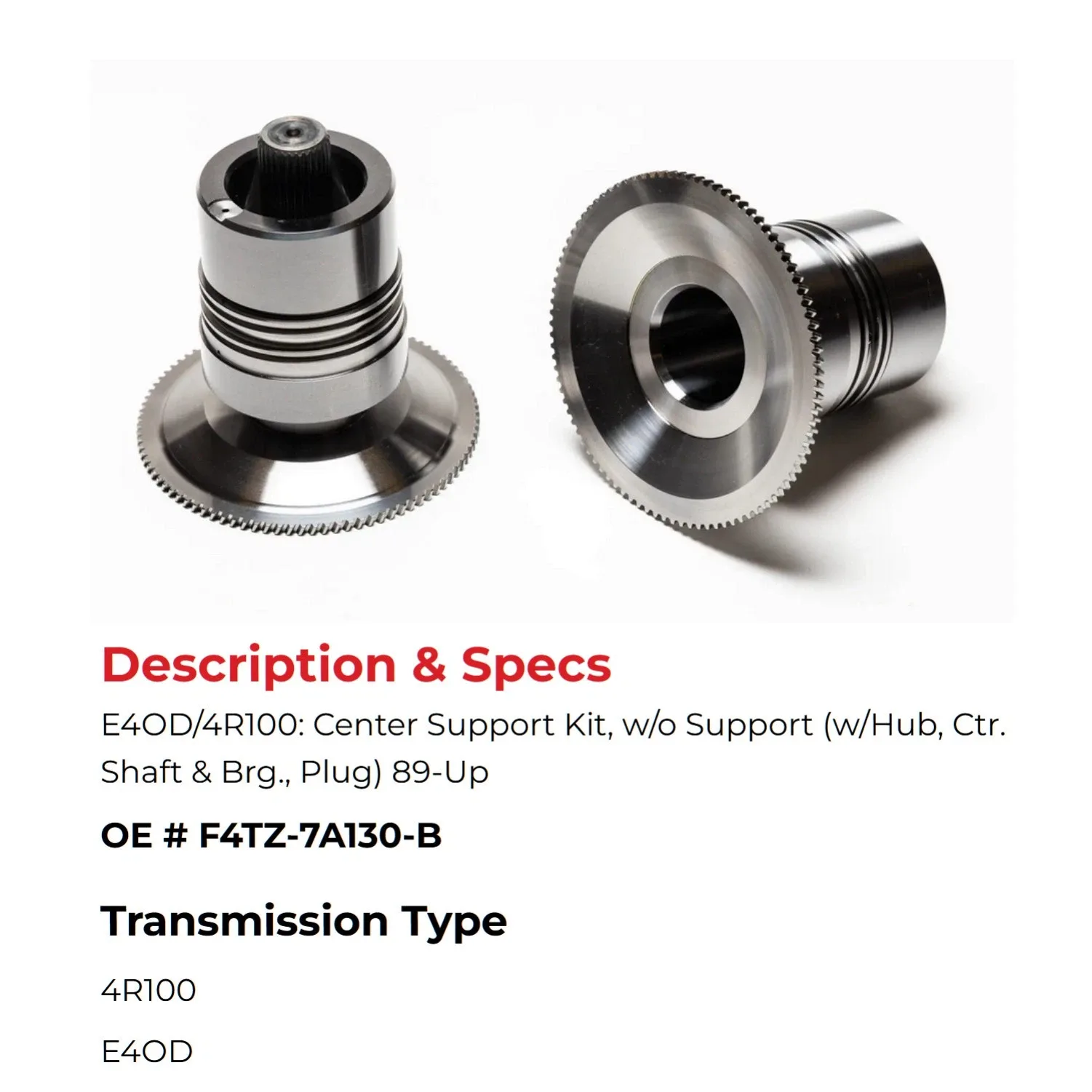 1989-2004 Ford E4OD/4R100 Center Support Hub & Shaft K36743A AFT image 3