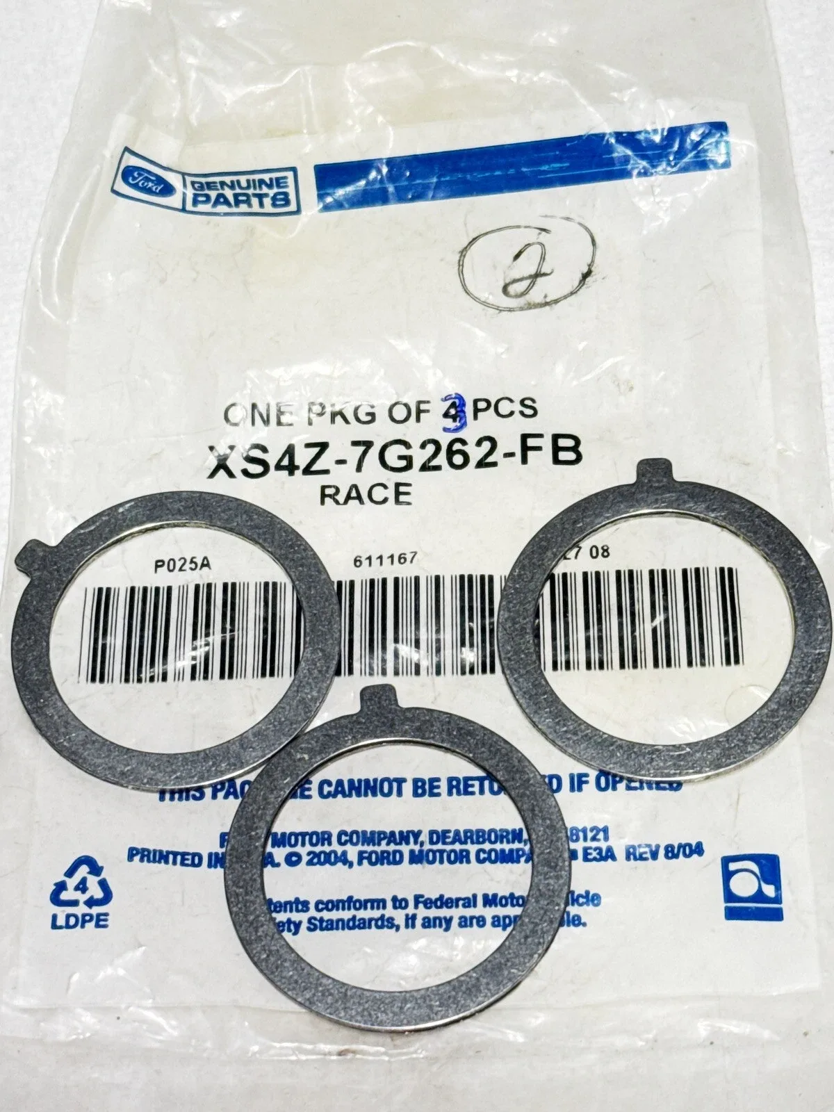 2000-2013 Ford Focus / Transit Connect Race Bearing XS4Z-7G262-FB image 3