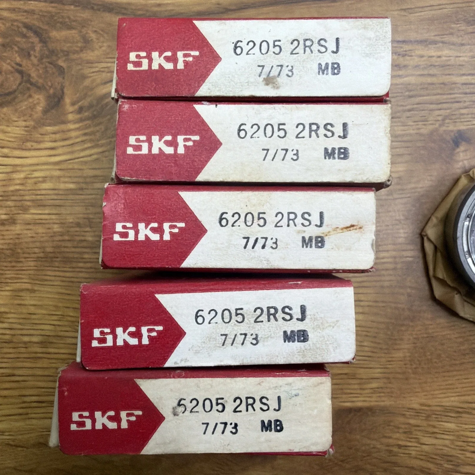 SKF 6205-2RSJ Multi-Purpose Bearing Lot of 5 NOS (Metal Shield) image 4