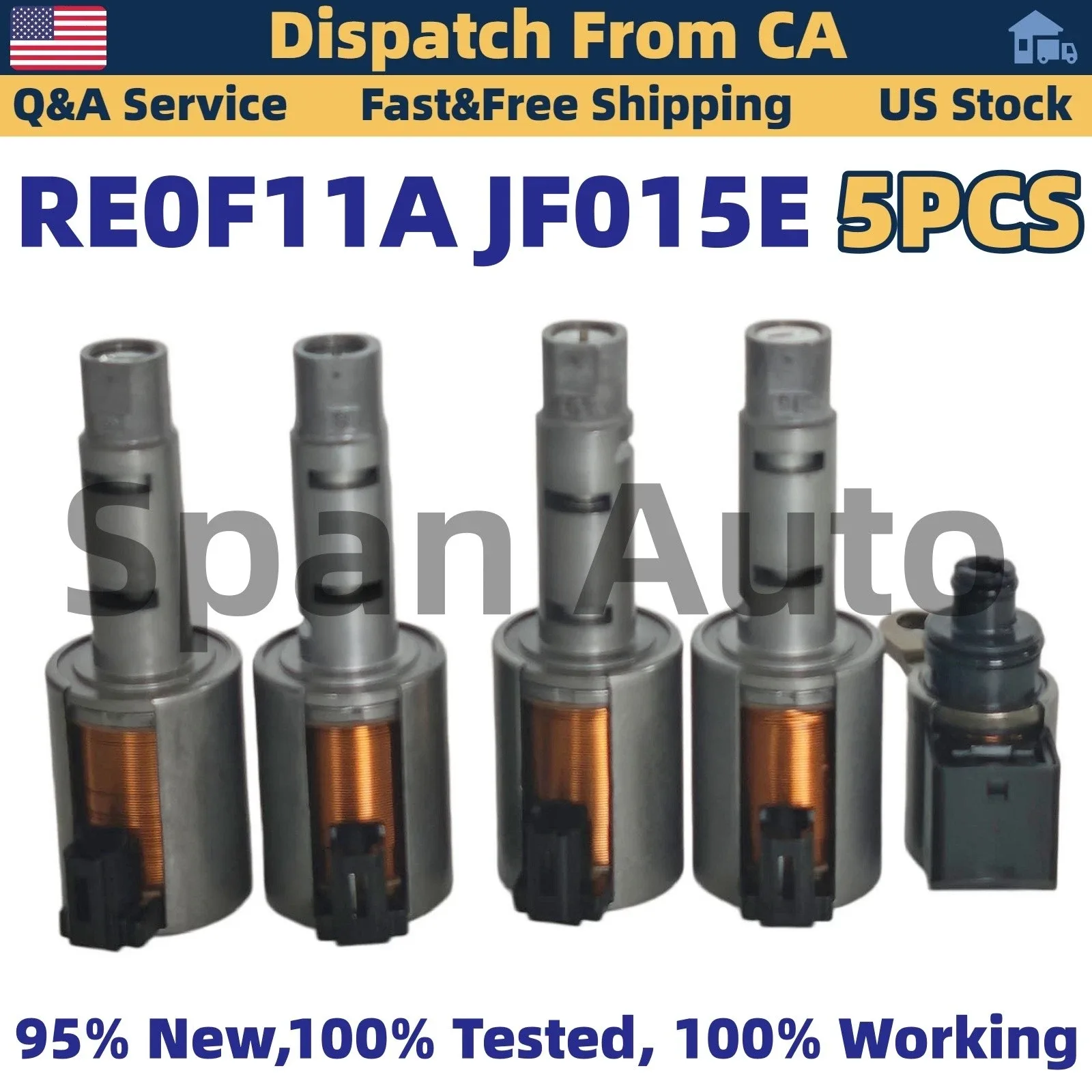 5PCS RE0F11A JF015E Transmission Solenoid for Nissan Sentra Chevy Spark 2013-15