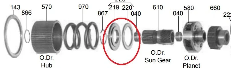 Thrust Plate & Bearing Kit '88-Up Chrysler A518/A500/A618 TF6/TF8 O/D Heavy-Duty image 2