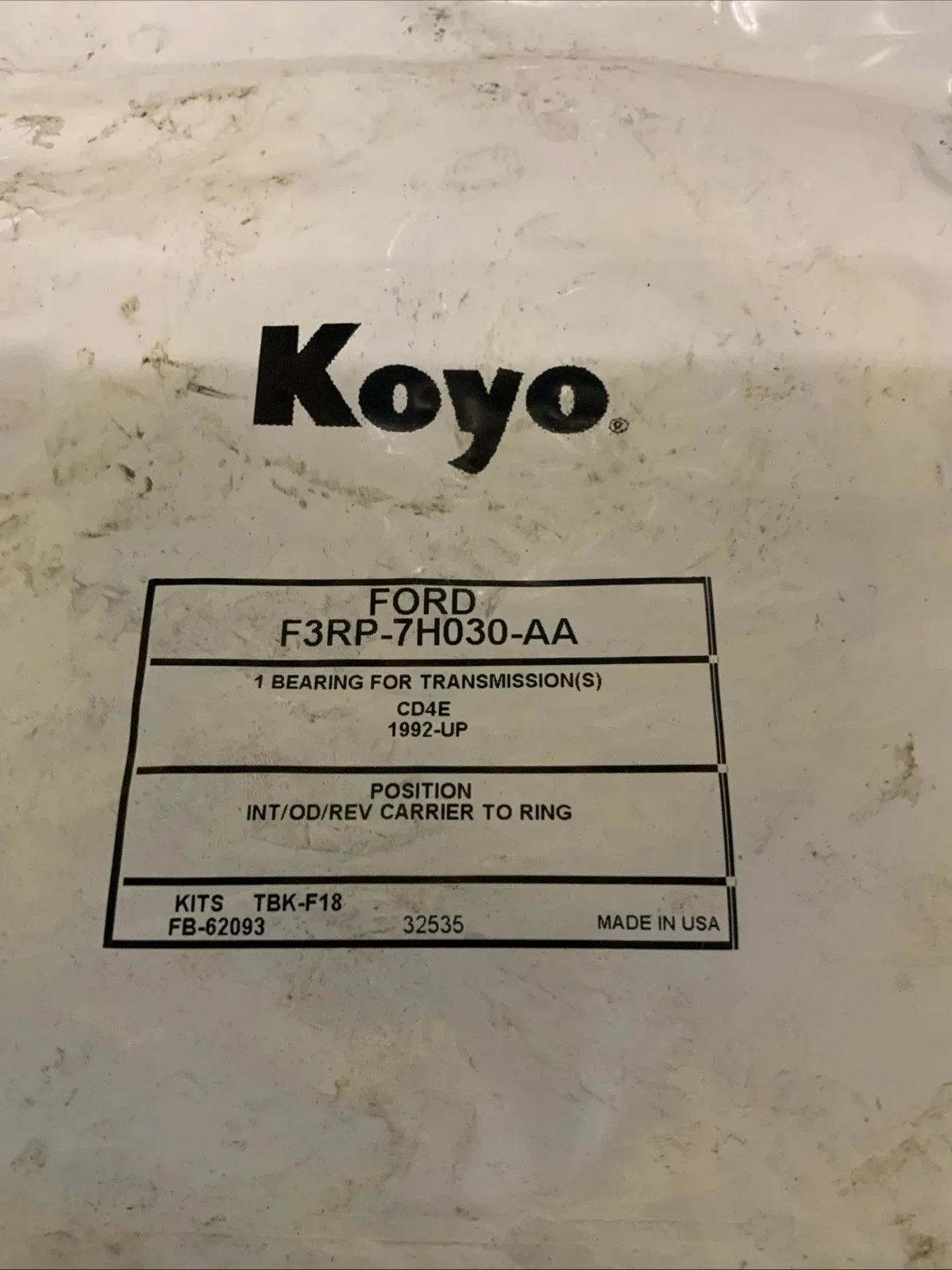 Ford CD4E  8 Piece Bearing Kit 1992 Up image 2