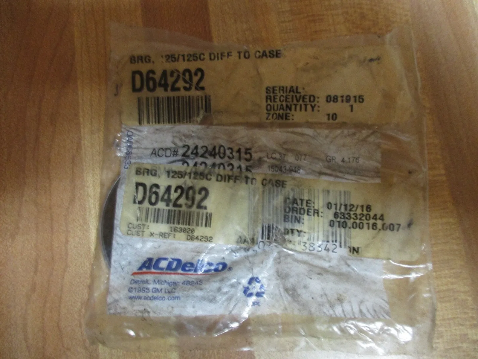 AC Delco Bearing 24240315 (D64292) for 4T60E / 4T65E / 440-T4 Transmissions image 2