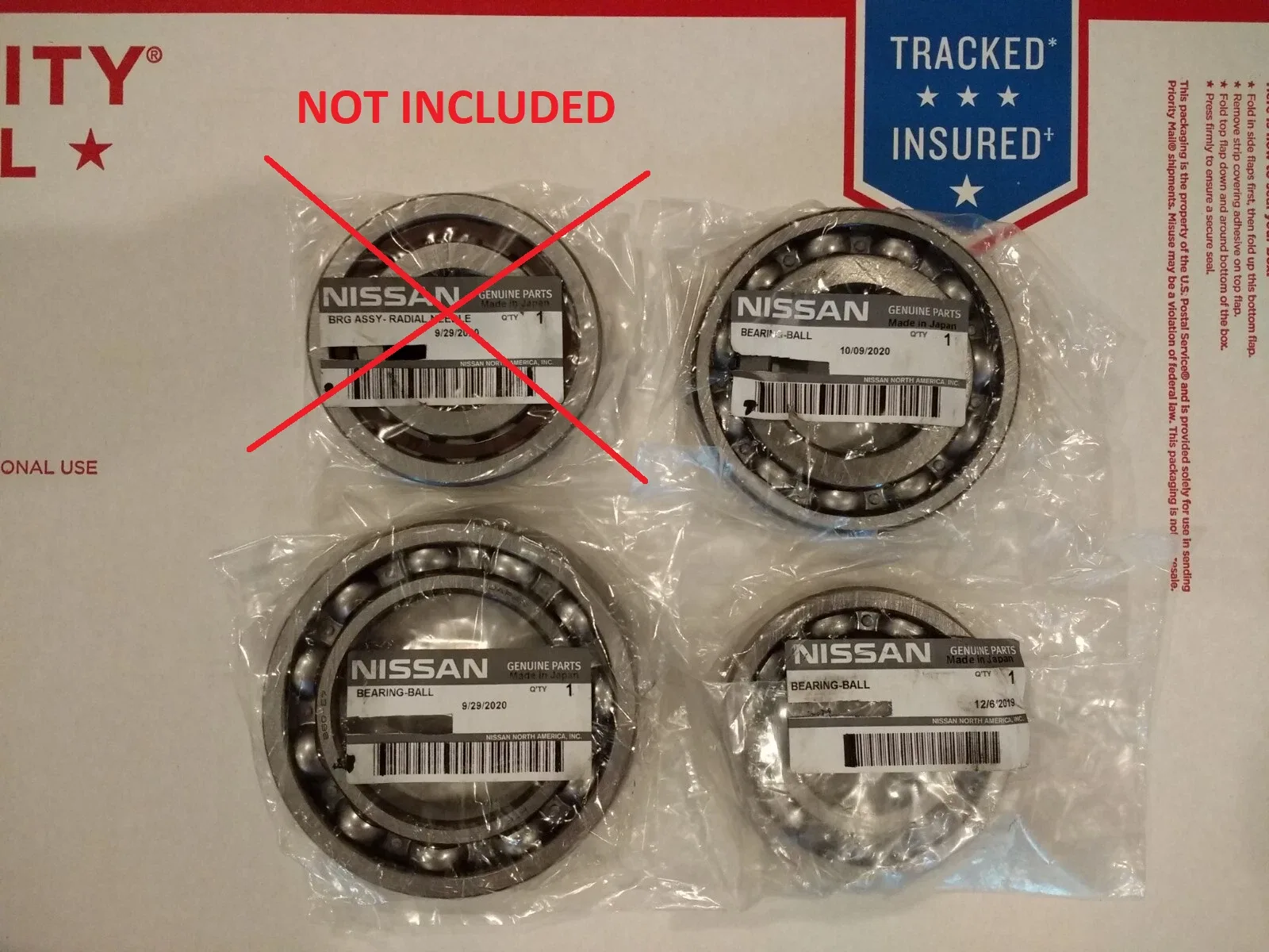 Nissan JF011E Transmission Pulley Bearings Set for RE0F10A (CVT2/CVT2M)