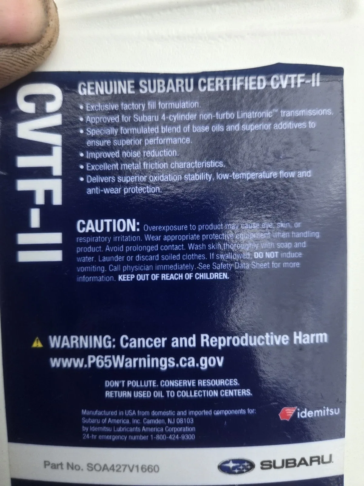 Subaru CVT Transmission Oil (Original) - Subaru Brand