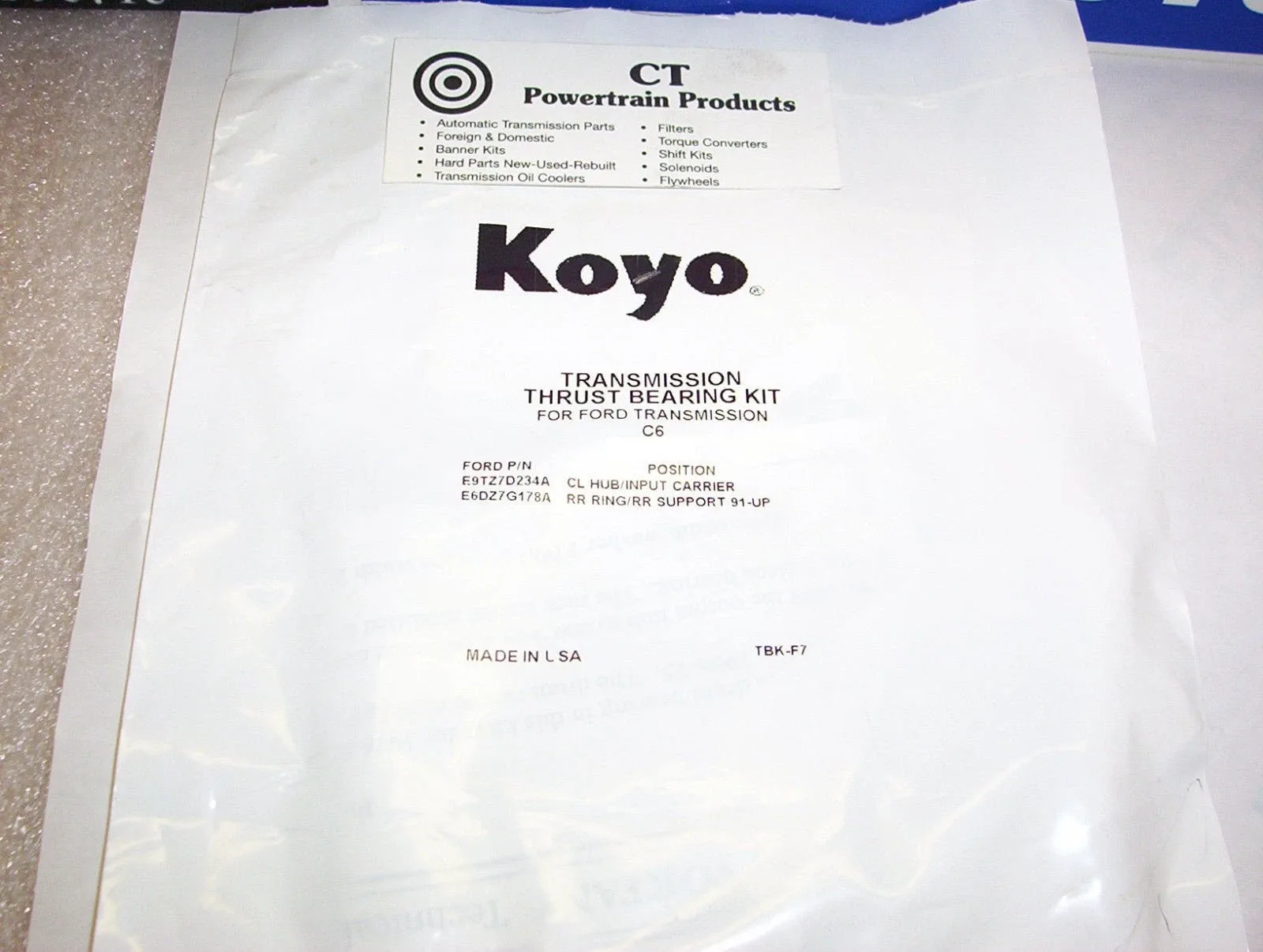 1976-On Ford Lincoln Mercury Thrust Bearing Kit TBK-F7