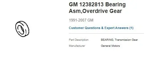 1991-2007 Chevy GMC NV4500 Overdrive 5th Gear Needle Bearing MPN 12382813 image 3
