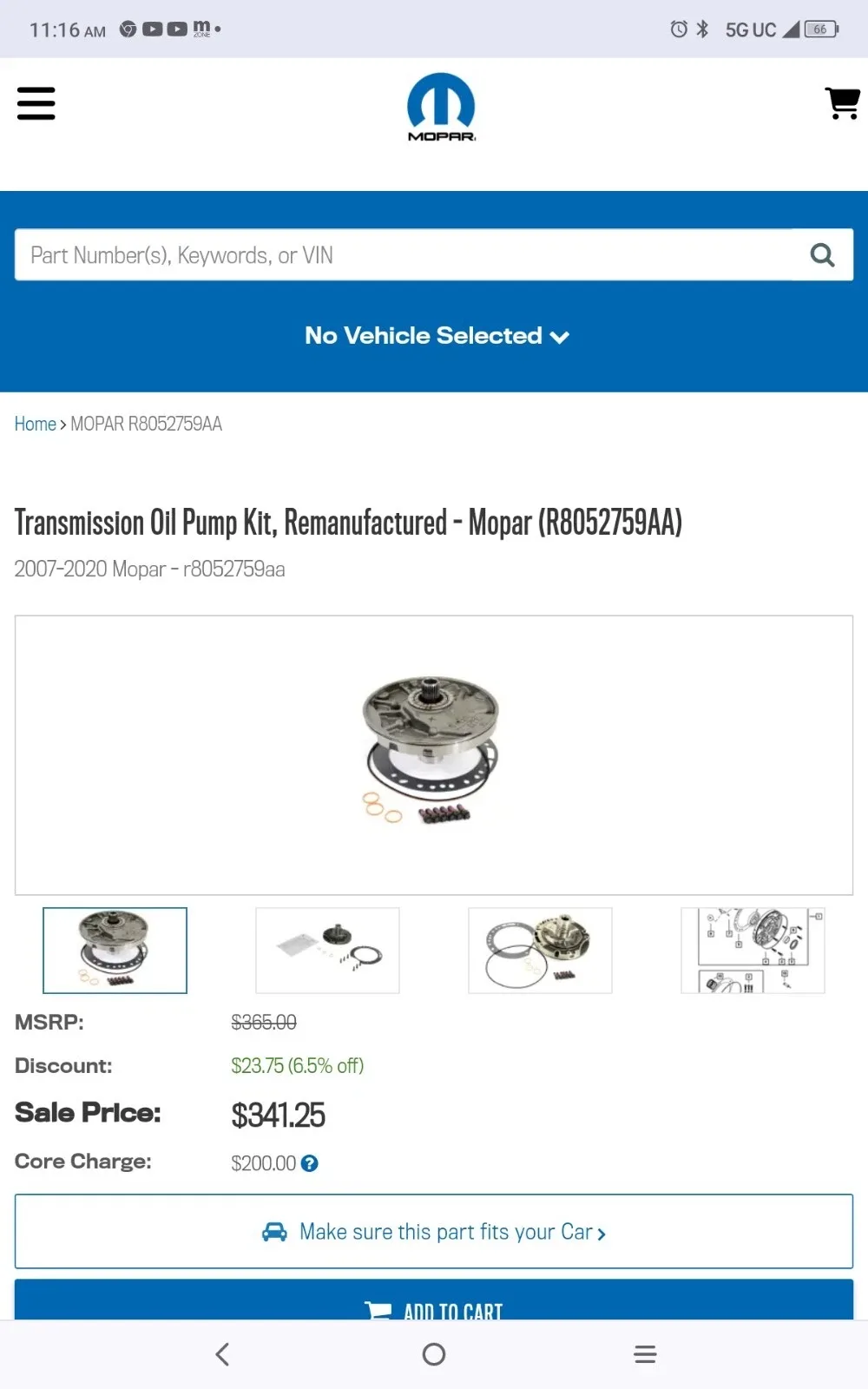 Mopar R805275AA Remanufactured Transmission Oil Pump Kit image 4