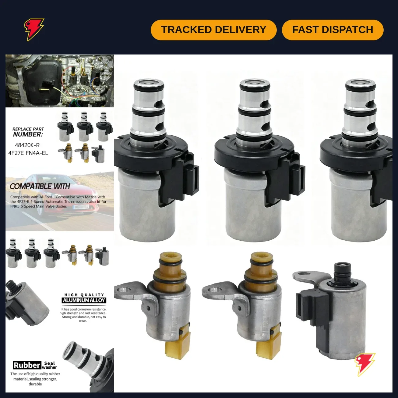 6pc Transmission Shift Solenoid Kit MPN 78710 EPC PWM 4F27E for Ford Mazda