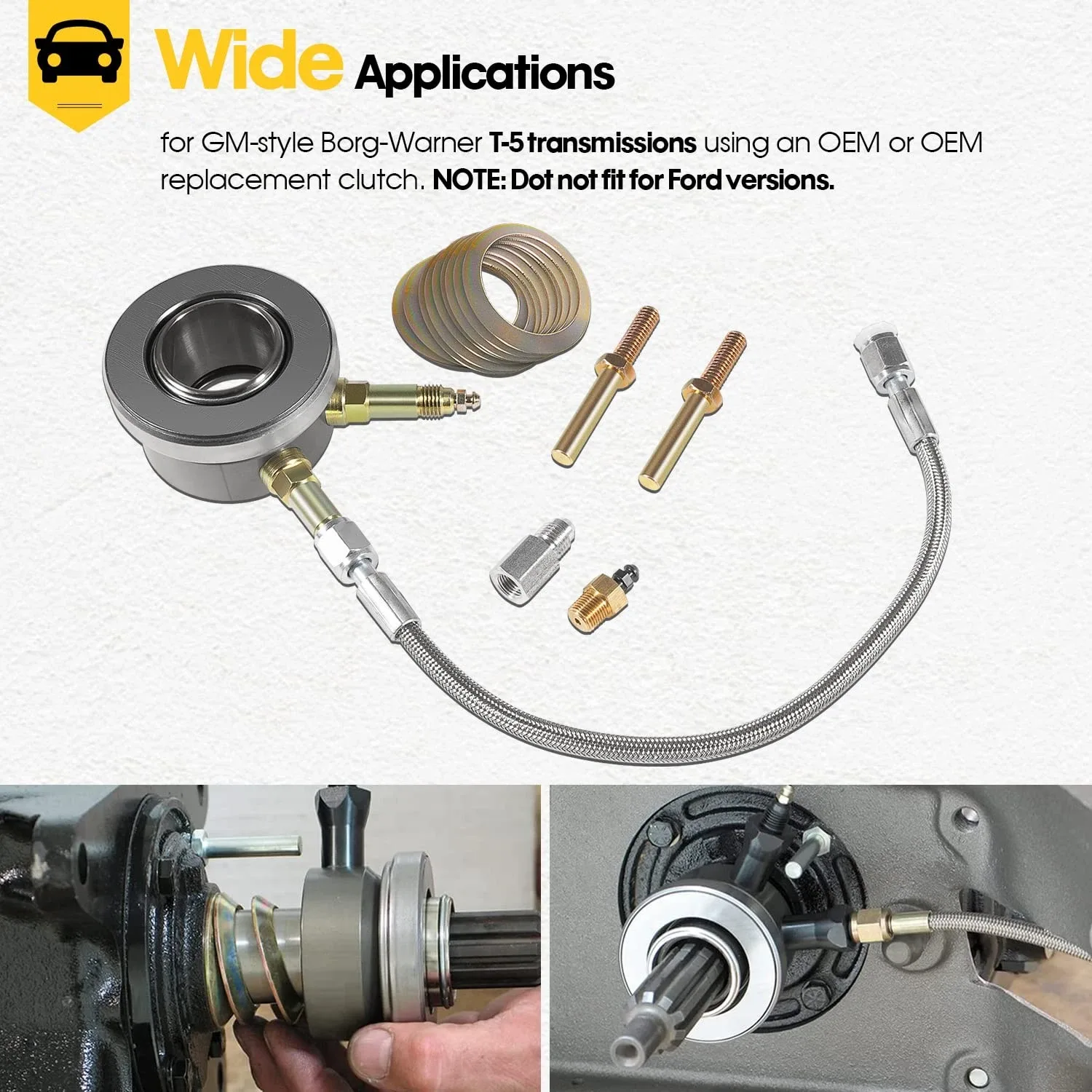 GP1537 T-5 Hydraulic Throwout Bearing & Hose Kit for GM Borg-Warner (OE 82876) image 2