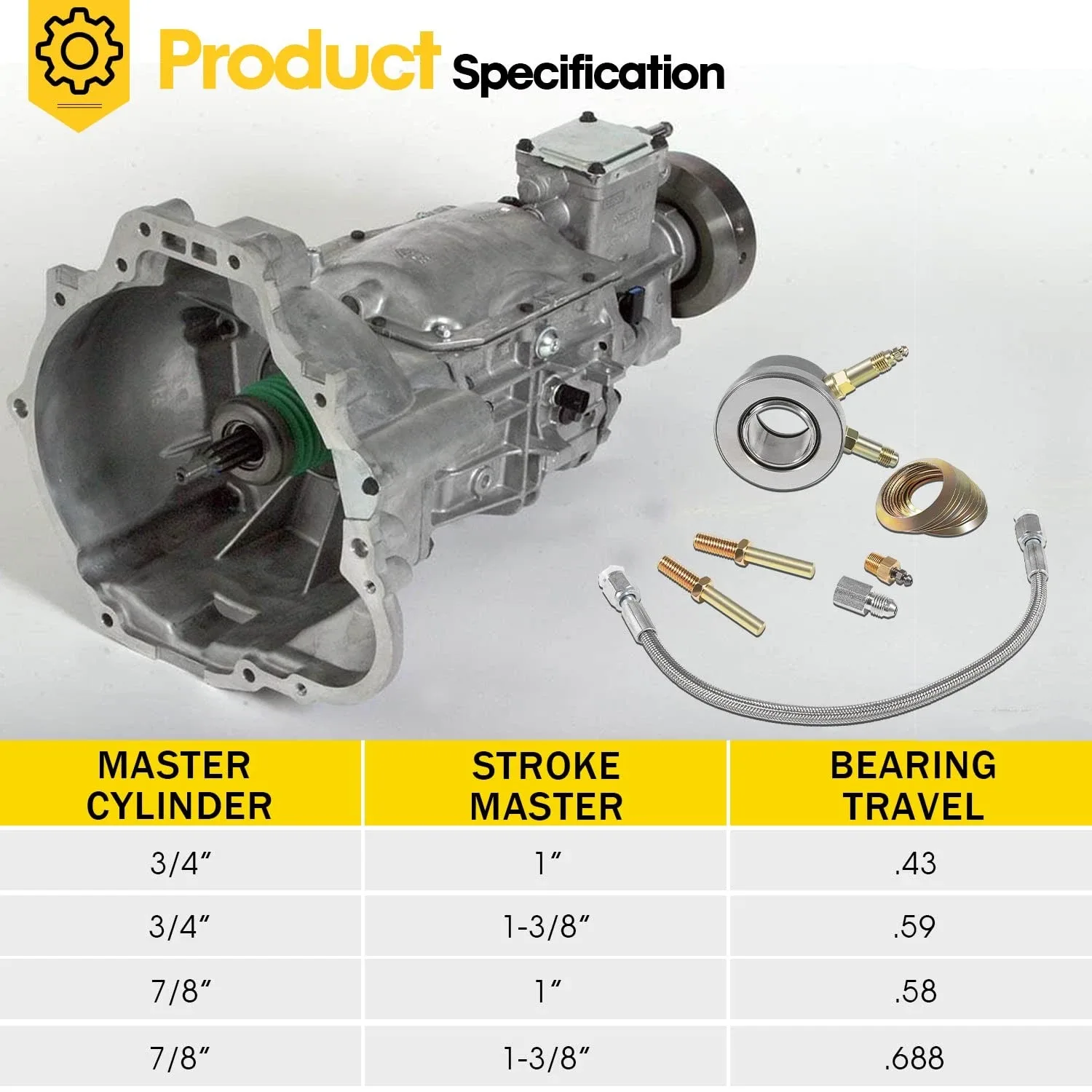GP1537 T-5 Hydraulic Throwout Bearing & Hose Kit for GM Borg-Warner (OE 82876) image 4