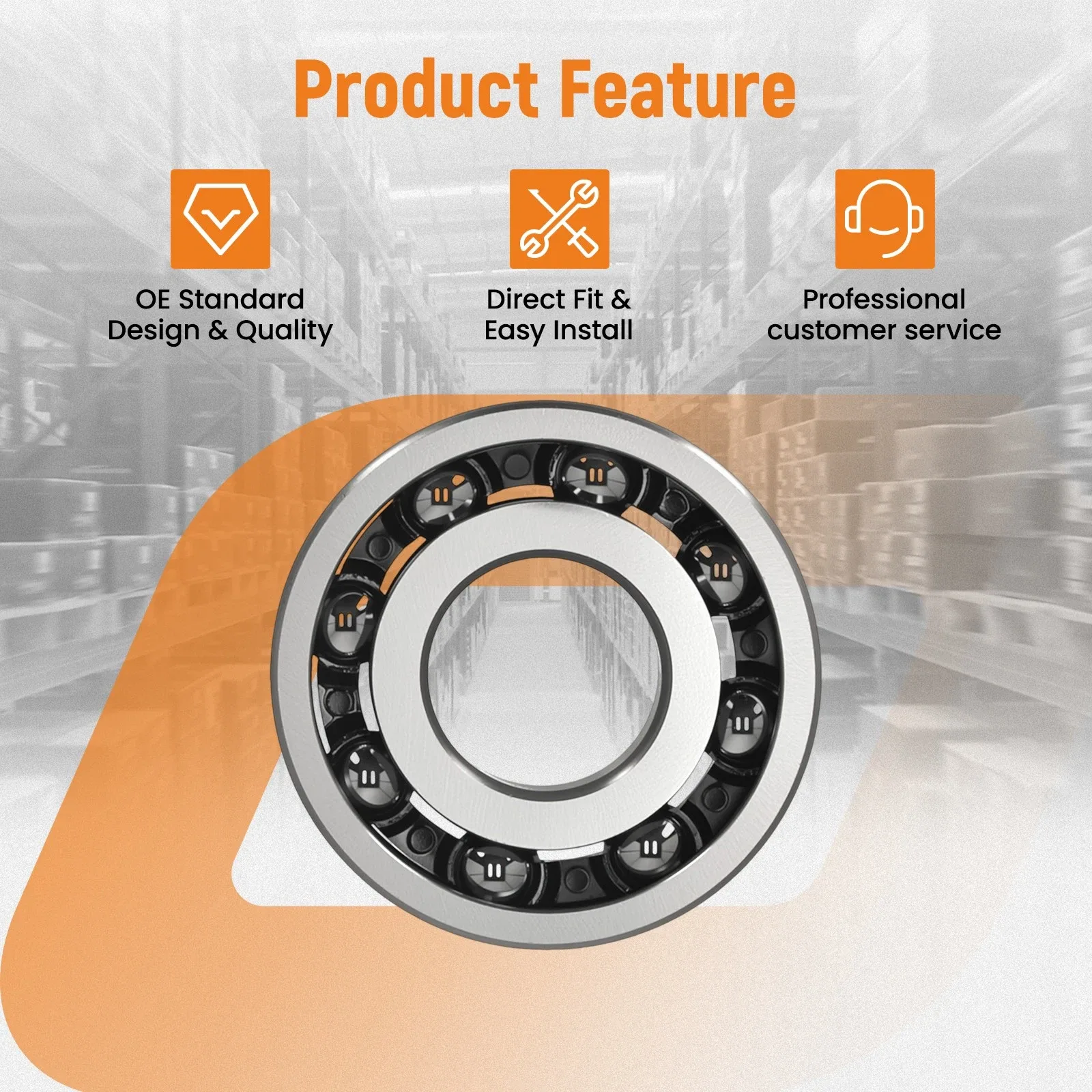 Front CVT Pulley Bearing Assembly JC8093 B37-9A for Toyota / Lexus K114 image 2