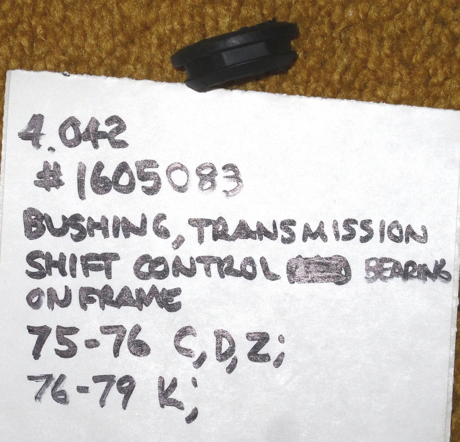 1975-1979 Cadillac Transmission Shift Control Bearing MPN 1605083 image 2