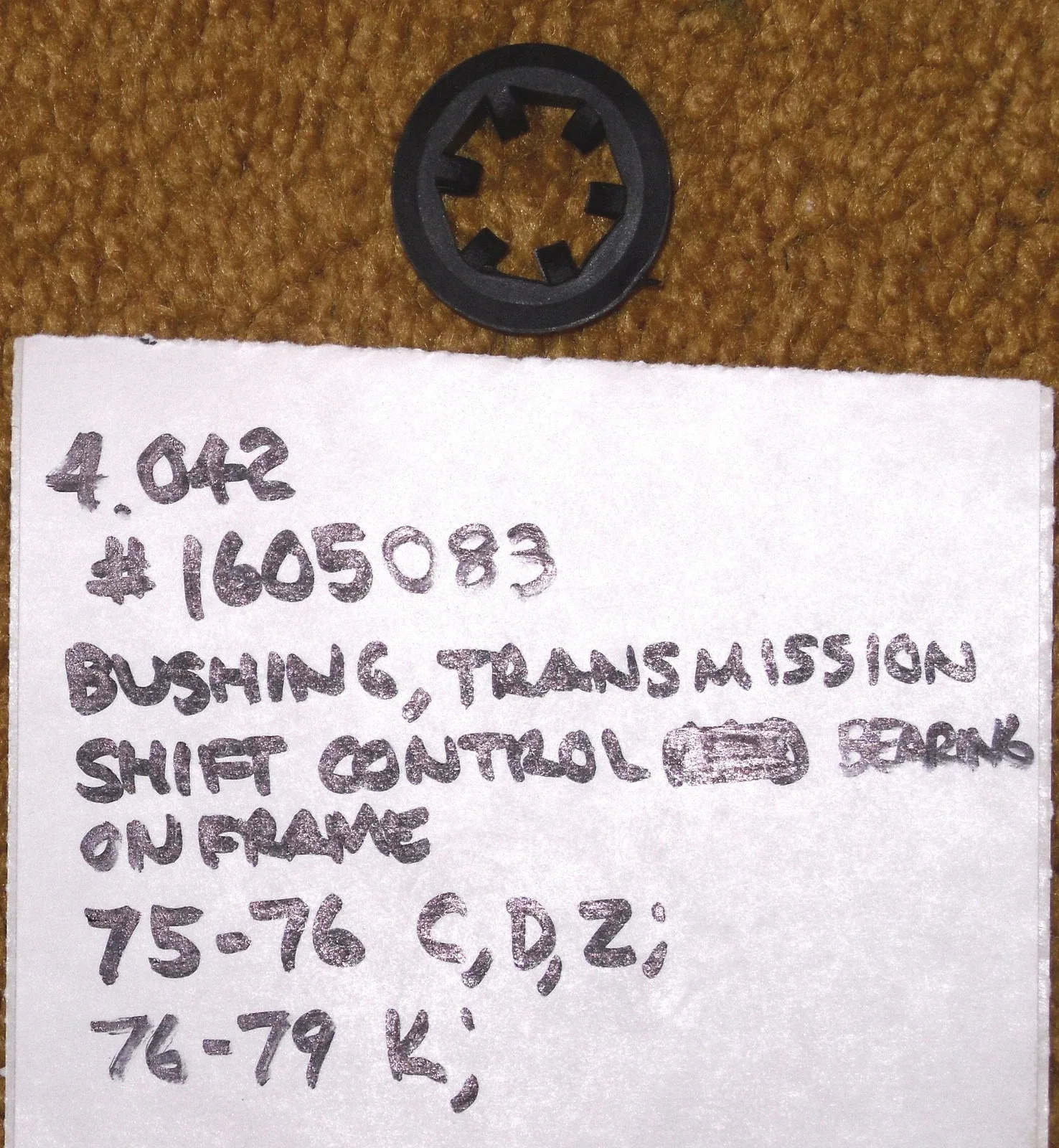 1975-1979 Cadillac Transmission Shift Control Bearing MPN 1605083