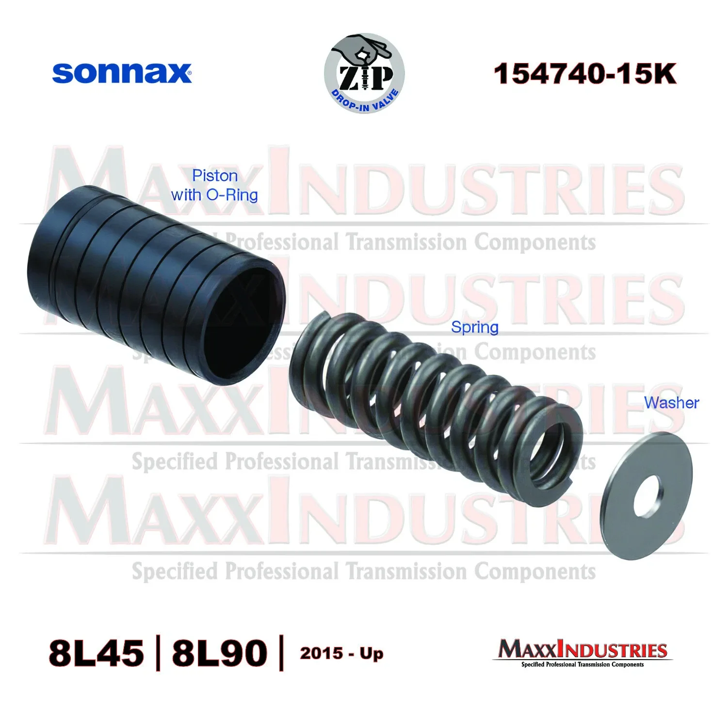 2015-up 8L45/8L90 Accumulator Piston Kit 154740-15K - Sonnax image 2