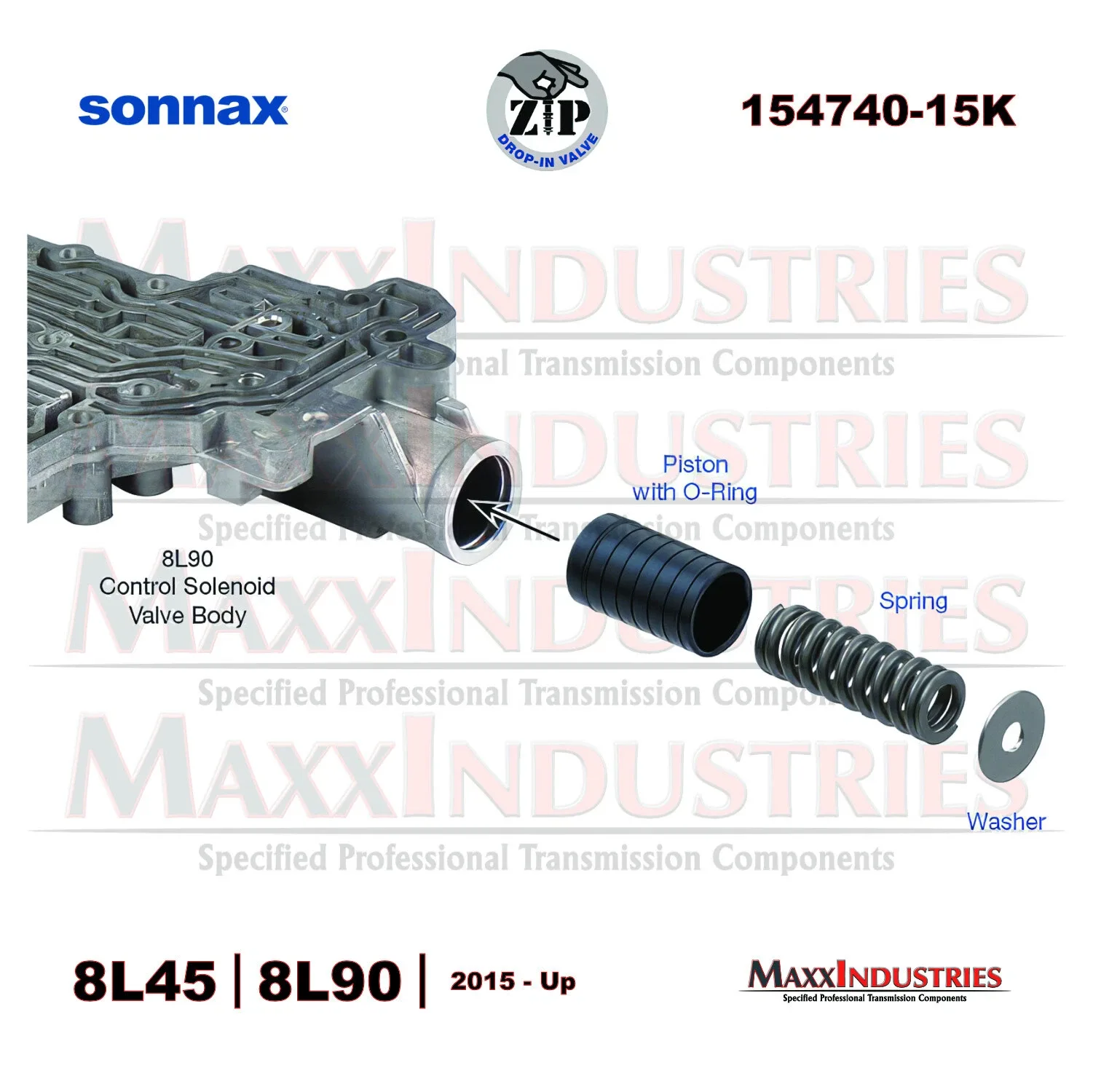 2015-up 8L45/8L90 Accumulator Piston Kit 154740-15K - Sonnax image 4