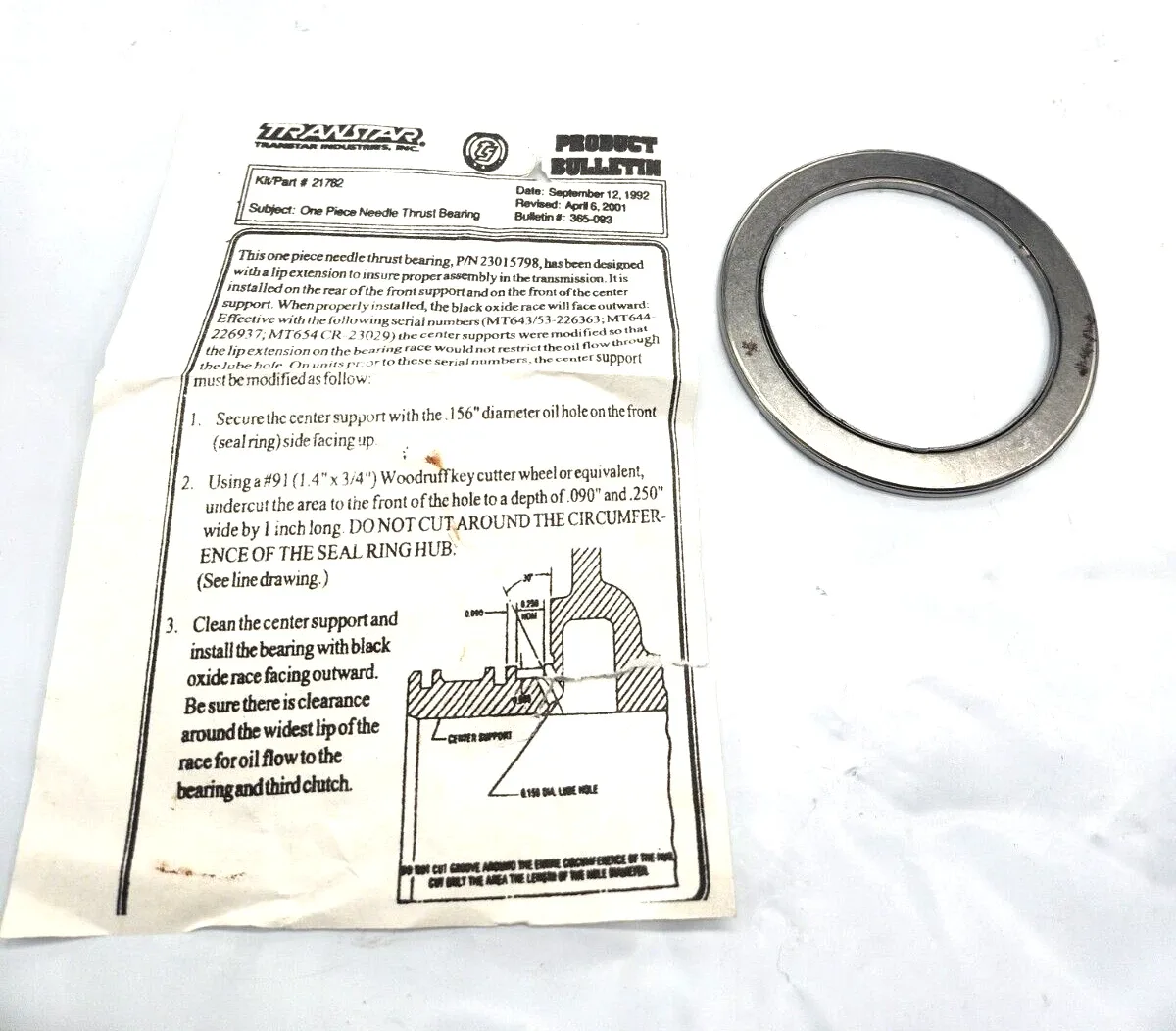Allison MT640/MT643 Forward Thrust Bearing 23015798 image 3