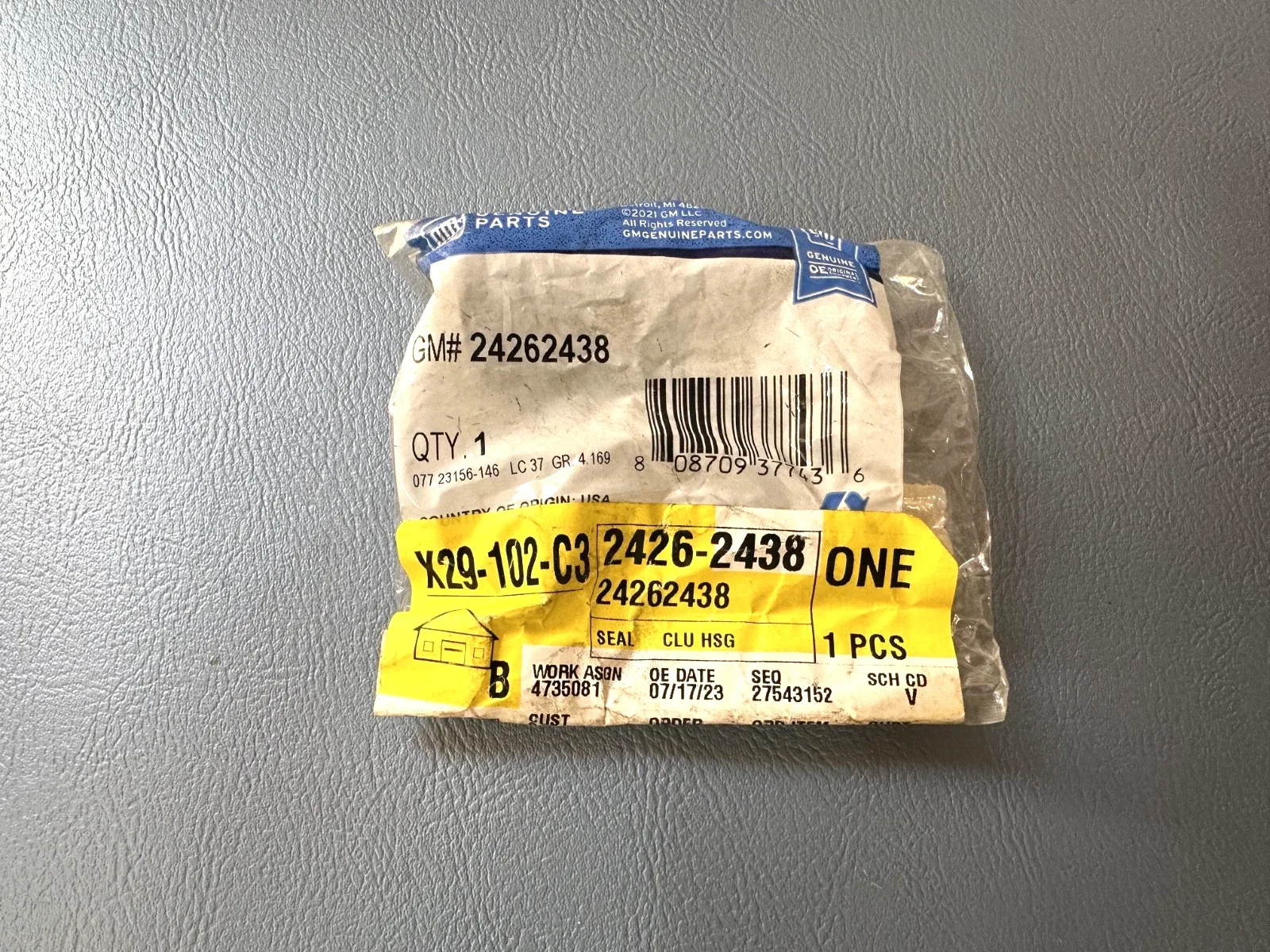 2017-2024 GMC Canyon Automatic Clutch Housing Seal GM OEM 24262438