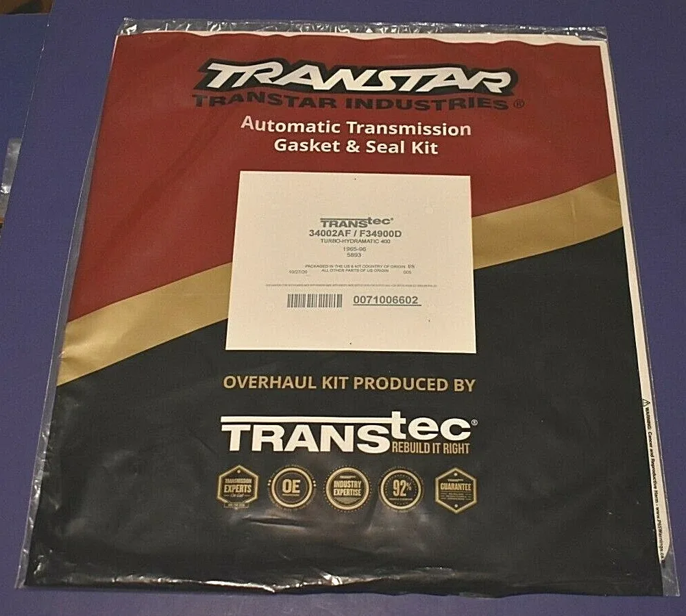 1965-1996 GM TH400 Transmission Overhaul Gasket & Seal Kit — Transtec 34002AF / F34900D image 3