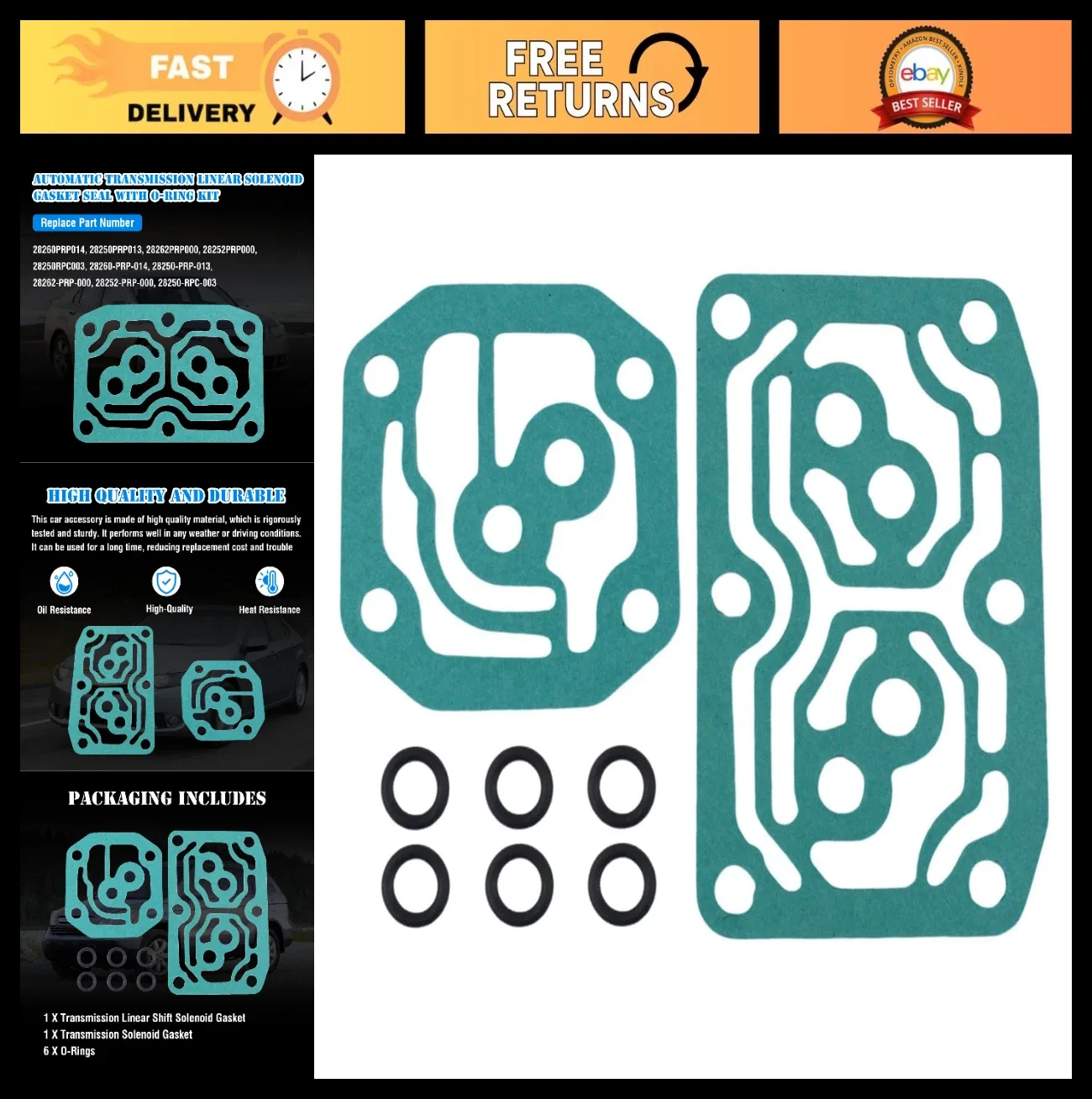 Transmission Solenoid Gasket Kit for Honda CR-V Accord TSX RSX - 28260PRP014/28250PRP013/28262PRP000