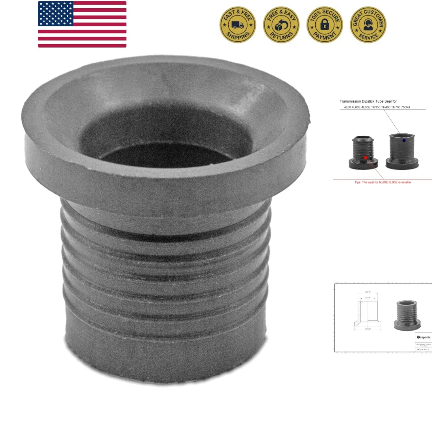 Transmission Dipstick Tube Seal / Grommet for 4L60 - Unbranded