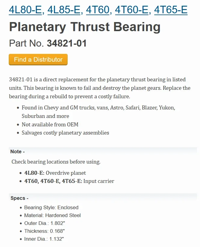 Sonnax 34821-01 Planetary Thrust Bearing image 3