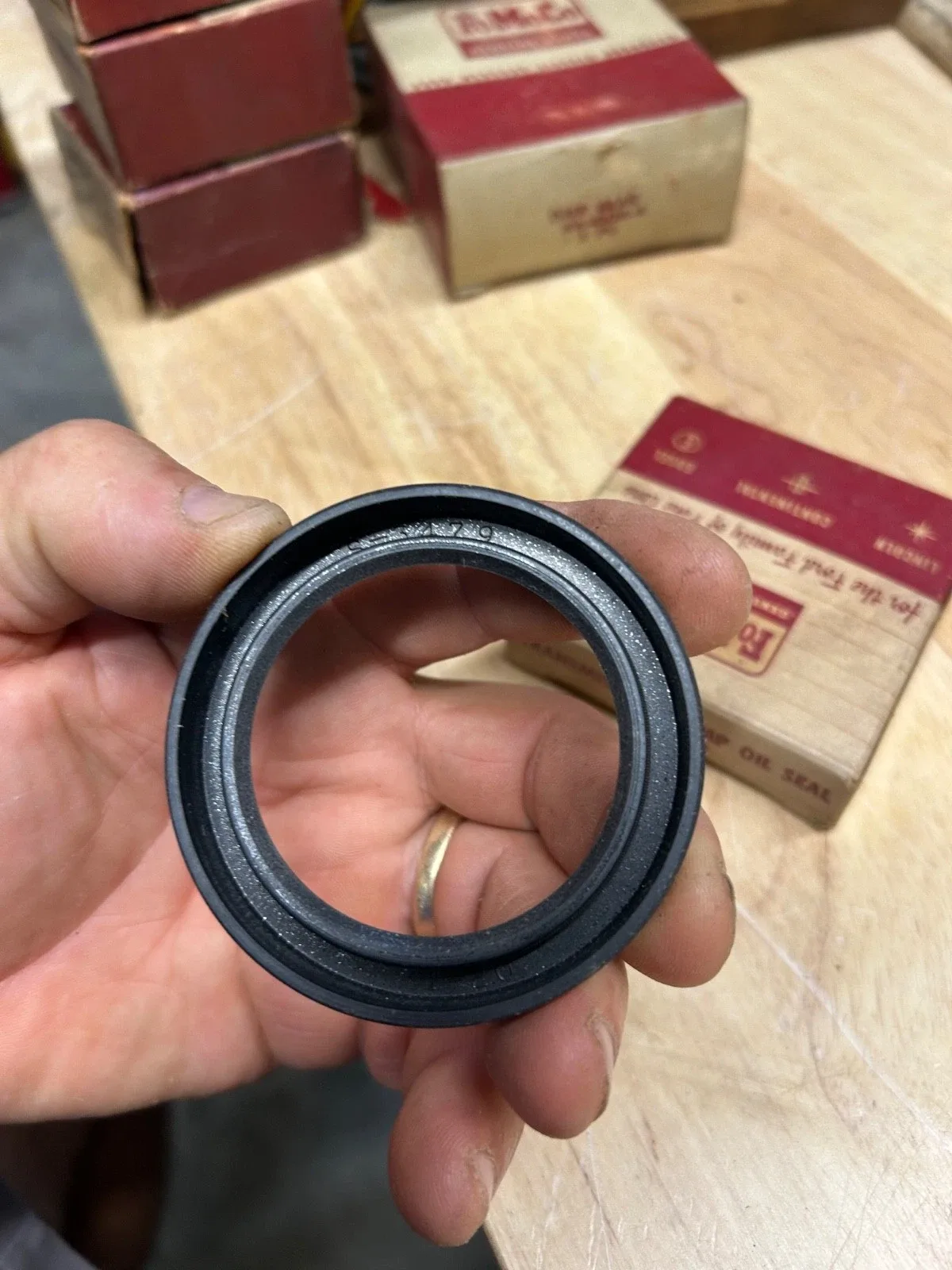 1955-1959 Ford Fordomatic Oil Pump Front Seal B9A-77837-A image 2