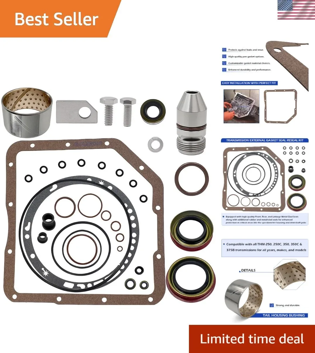 Turbo 350 (TH350C) Full Transmission Kit - Gasket Reseal & Speedo Housing