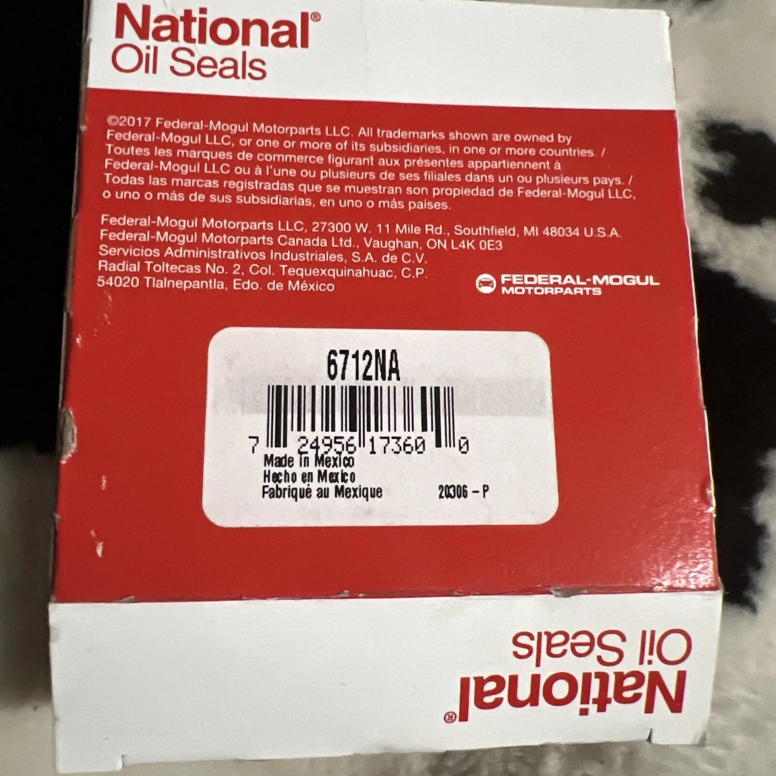 Sealed Power Transmission Oil Seal 6712NA