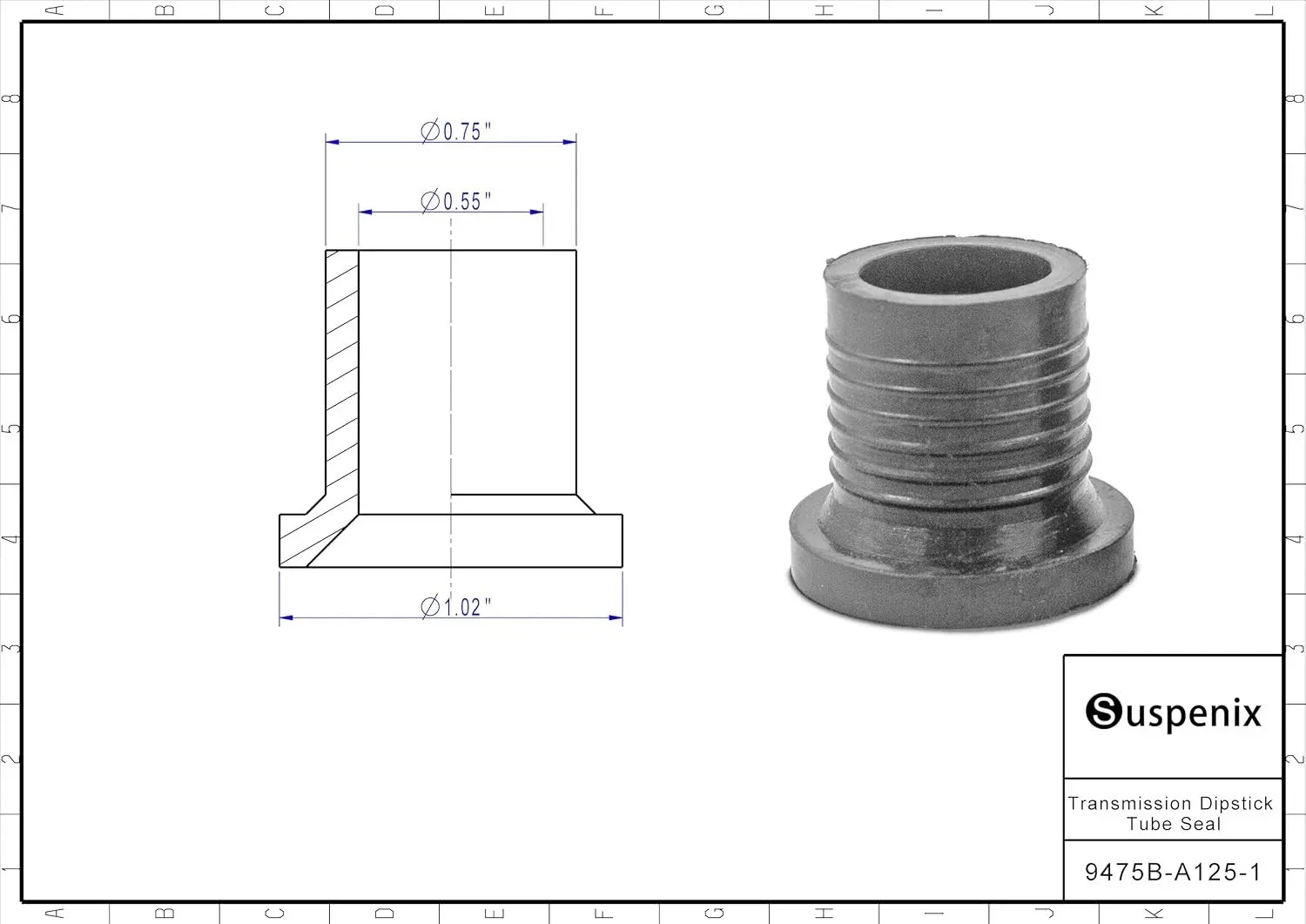 Universal Automatic Transmission Dipstick Tube Grommet Seal - Unbranded image 4