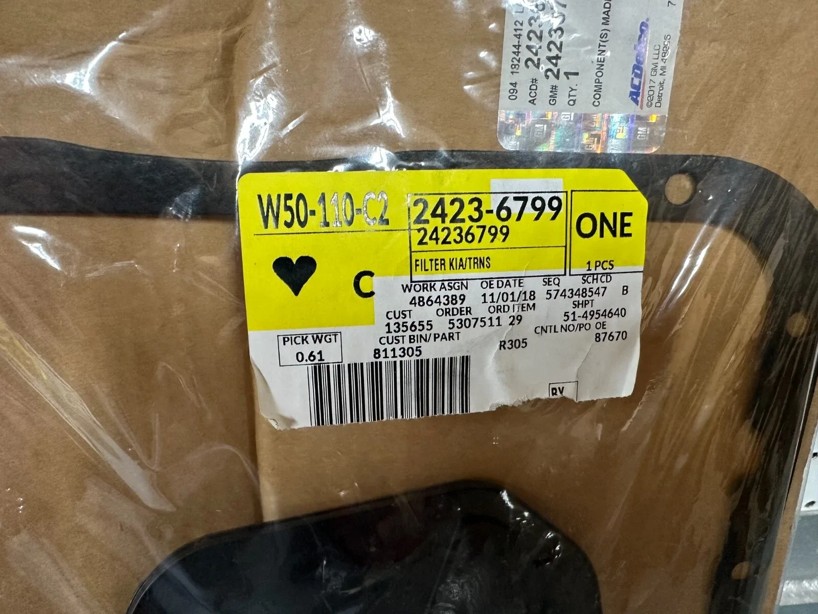 2002-2006 Cadillac Escalade Automatic Transmission Fluid Filter Kit GM OEM 24236799 image 2
