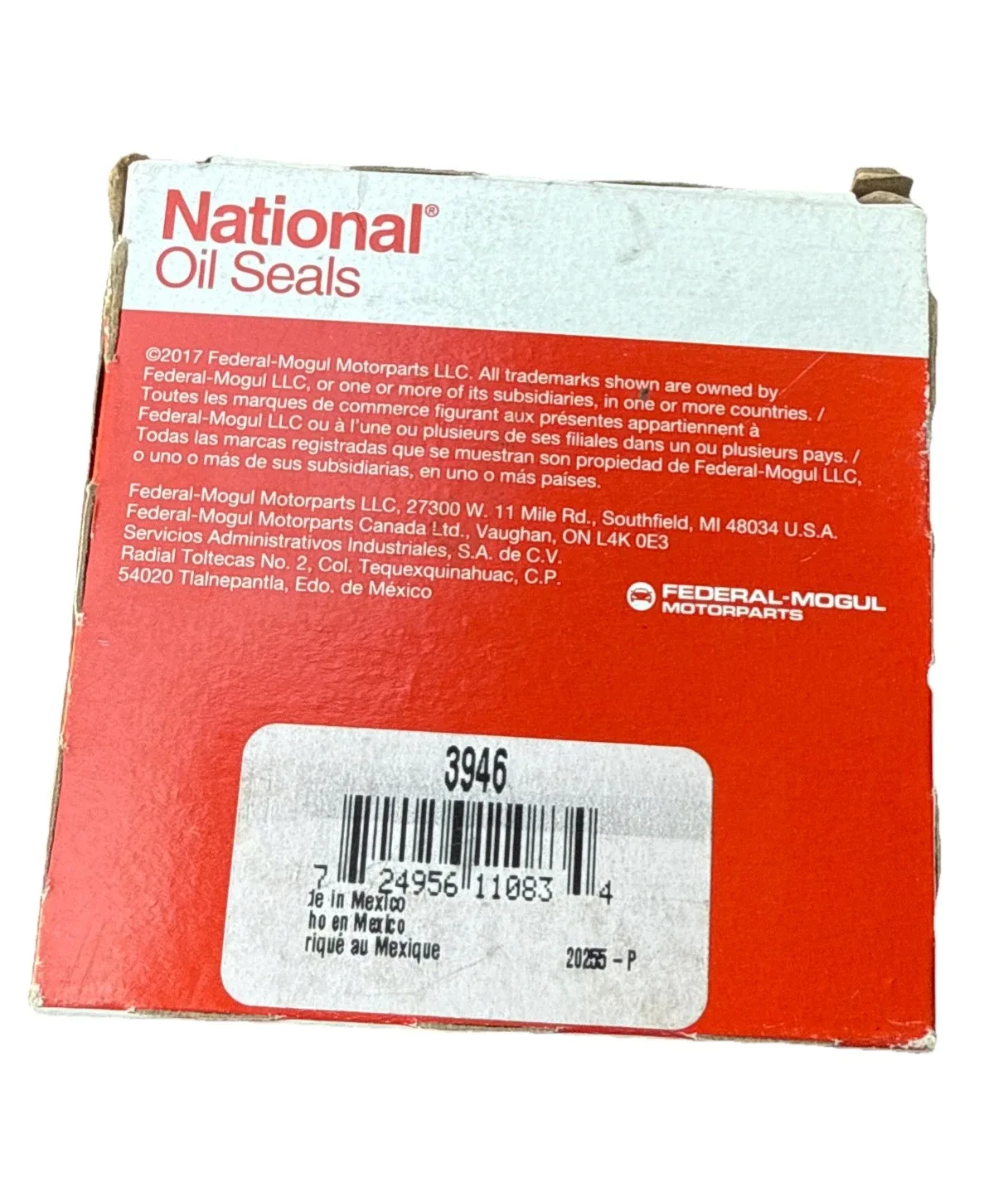 National Bearings 3946 Multi Purpose Oil Seal (Nitrile) image 2