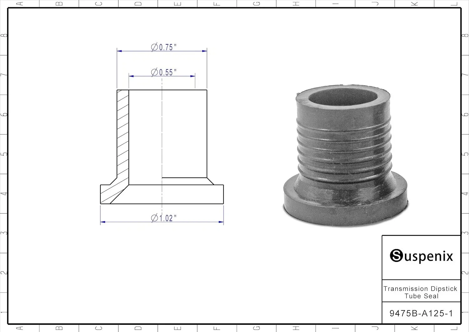 Transmission Dipstick Tube Seal / Grommet for 4L60 – Unbranded image 3