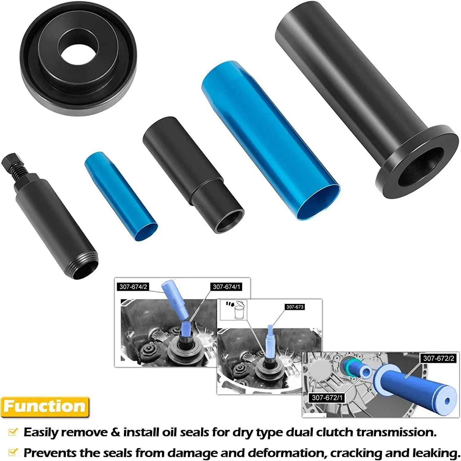 Dual Clutch Seal Remover/Installer Set for DPS6 6DCT250 (Volvo, Ford Fiesta, Focus) image 2