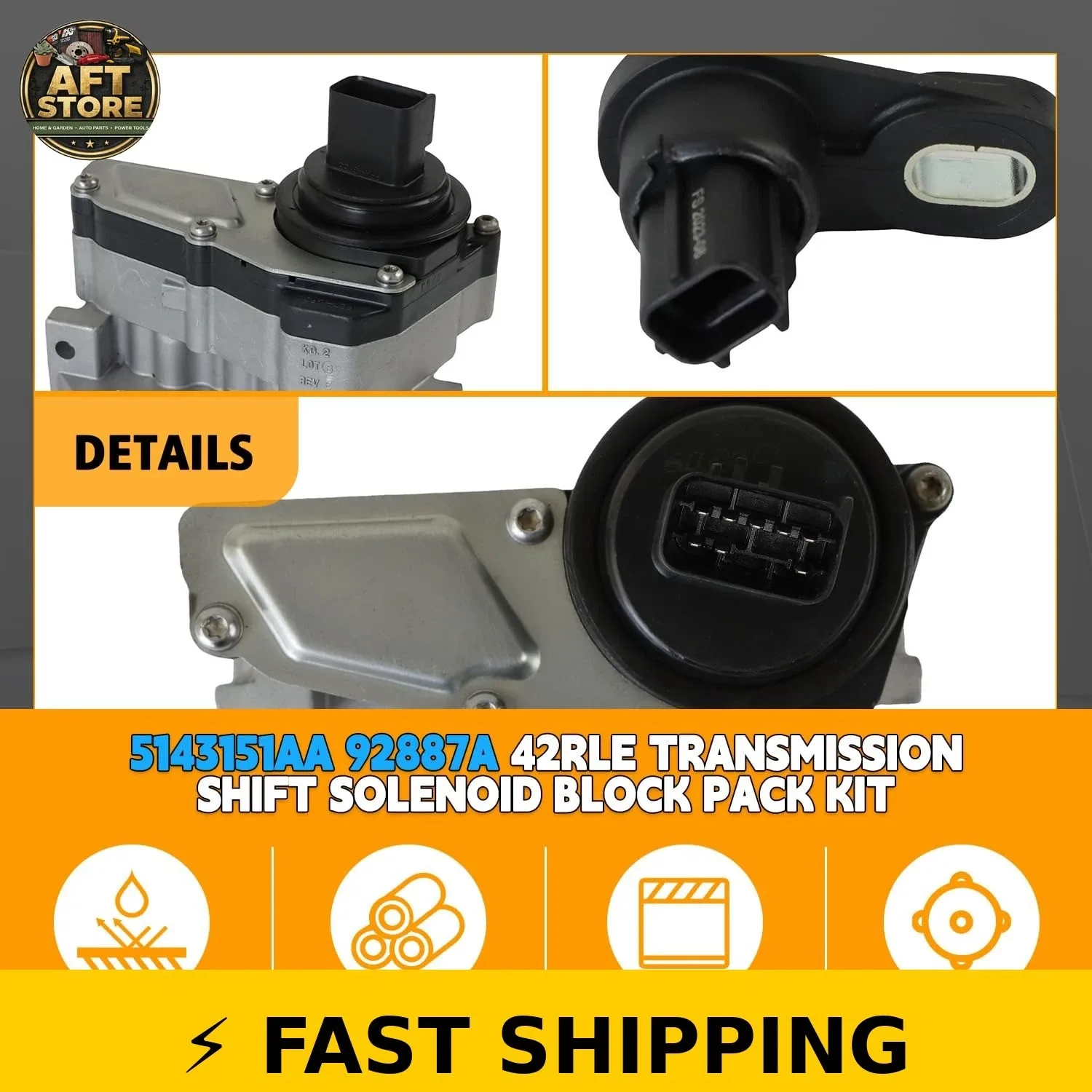 PANGOLIN 5143151AA 42RLE Shift Solenoid Block Pack Kit image 4
