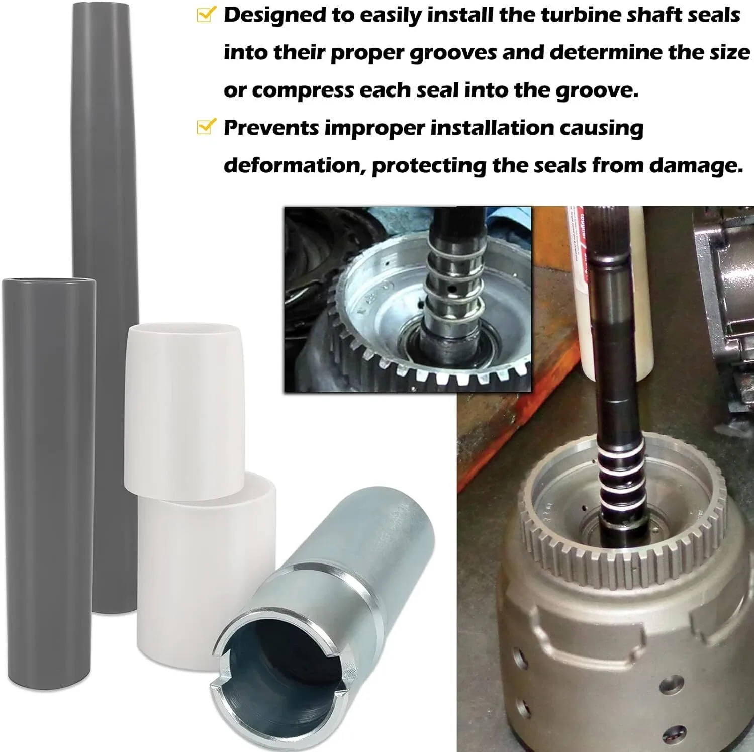 Turbine Shaft Teflon Seal Ring Tool Kit for 700-R4 / 4L60 / 4L60E / 4L70E - 4L60ET3ECONO image 3