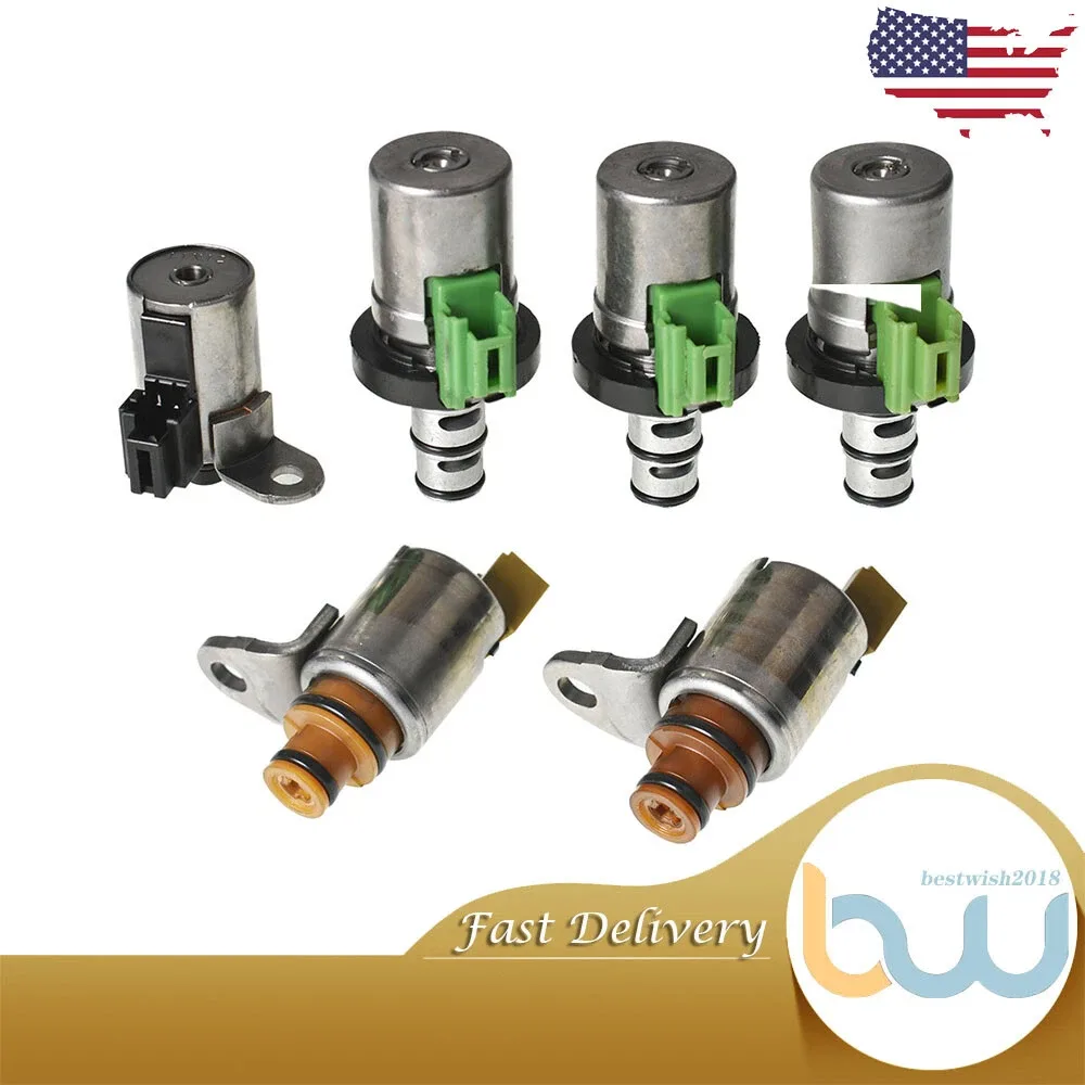 6pcs Transmission Solenoid Shift 2 PWM 3 EPC 1 Fit For Ford Mazda 4F27E 4F27-E