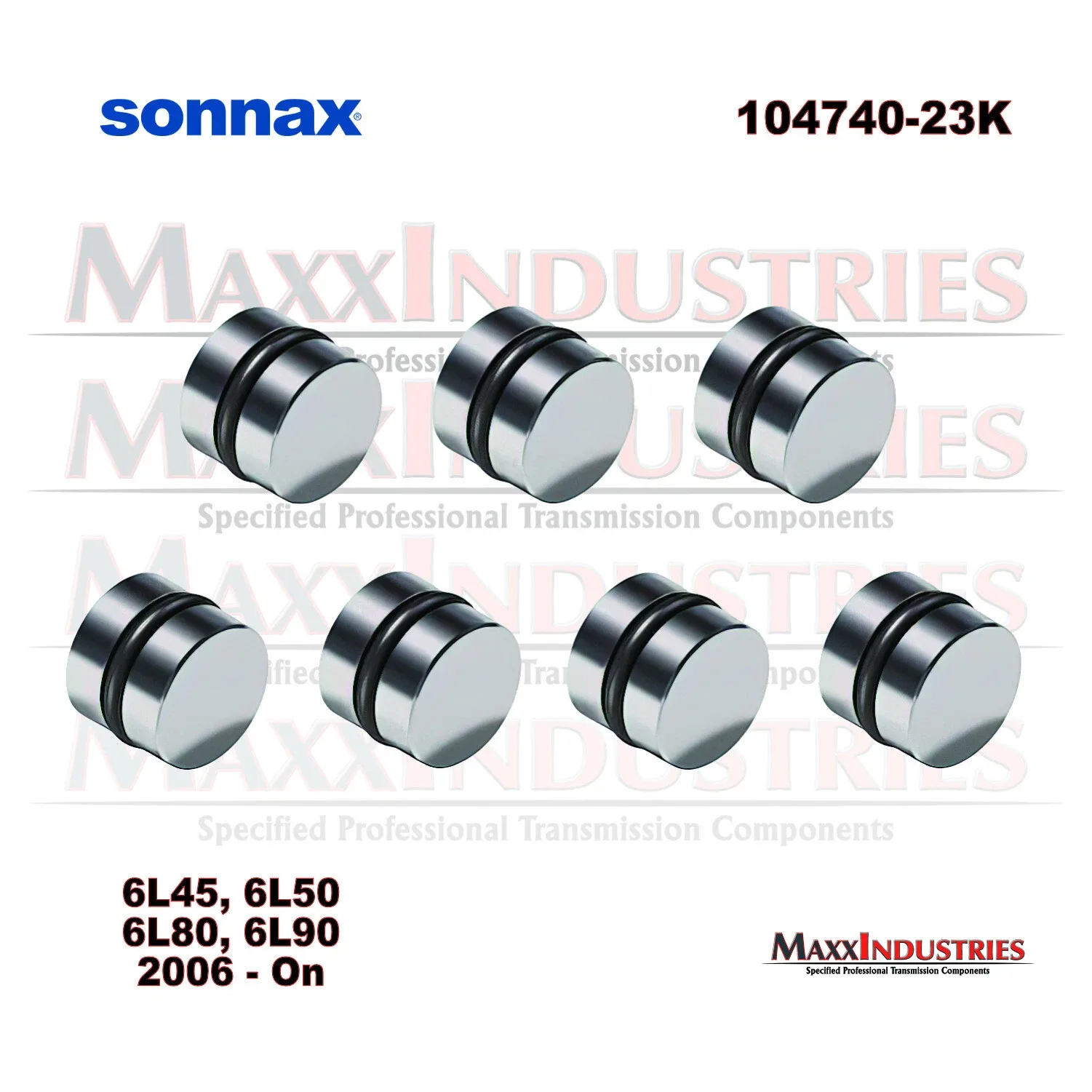 Sonnax 6L80 Valve Body End Plug Kit 104740-23K (7 Plugs, 9 O-Rings) image 2