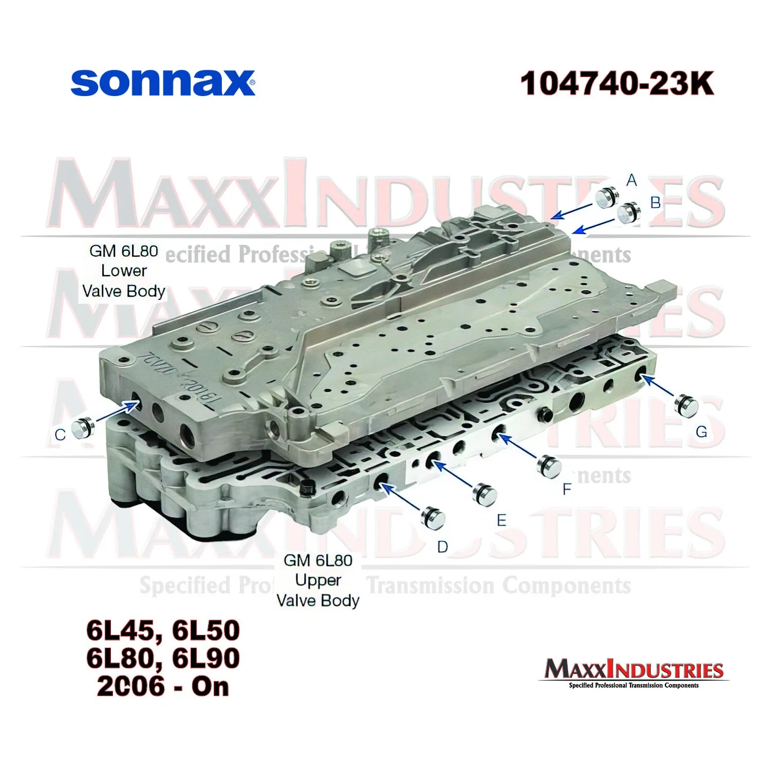Sonnax 6L80 Valve Body End Plug Kit 104740-23K (7 Plugs, 9 O-Rings) image 3